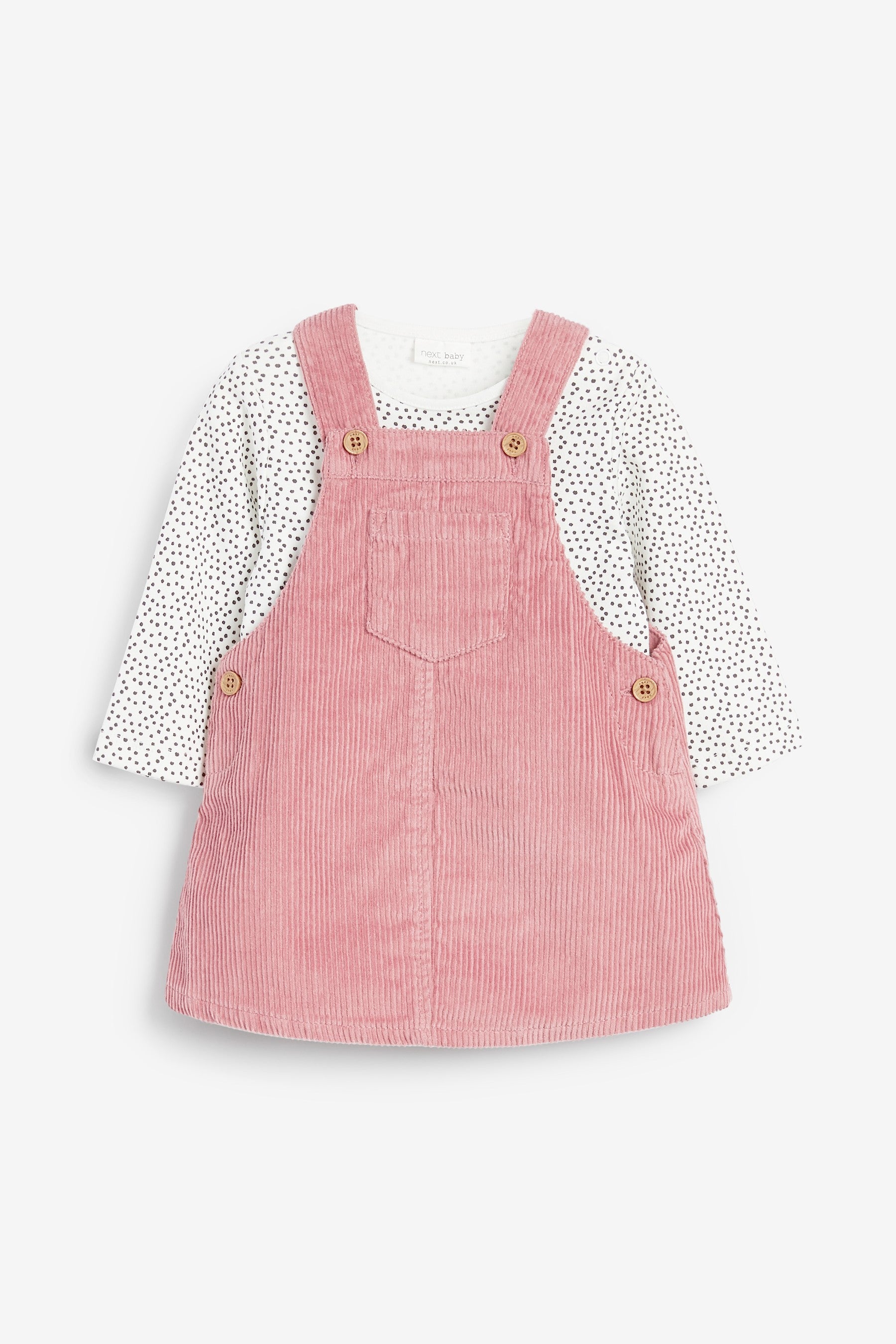 Pink Baby Cord Dress And Bodysuit (0mths-2yrs)