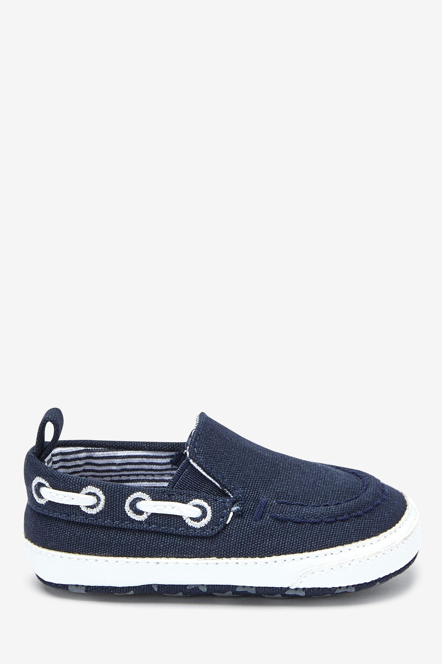 Navy Baby Pram Slip-On Boat Shoes (0-24mths)