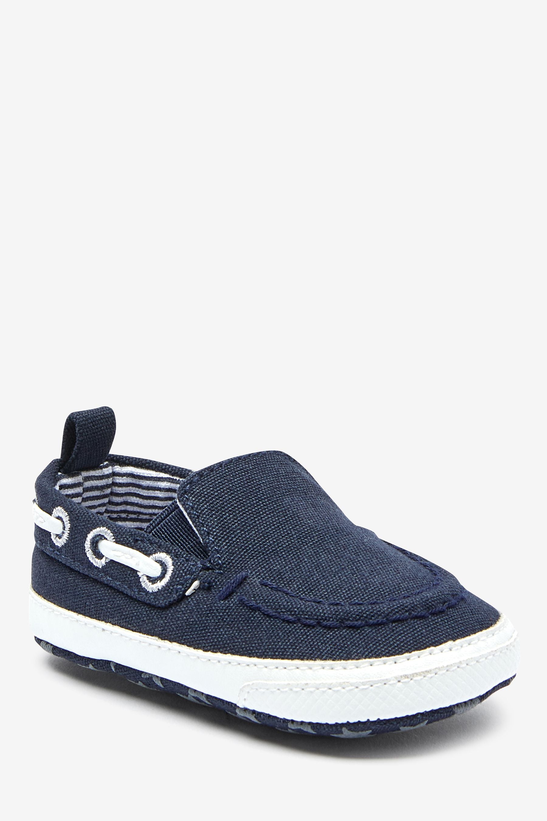 Navy Baby Pram Slip-On Boat Shoes (0-24mths)