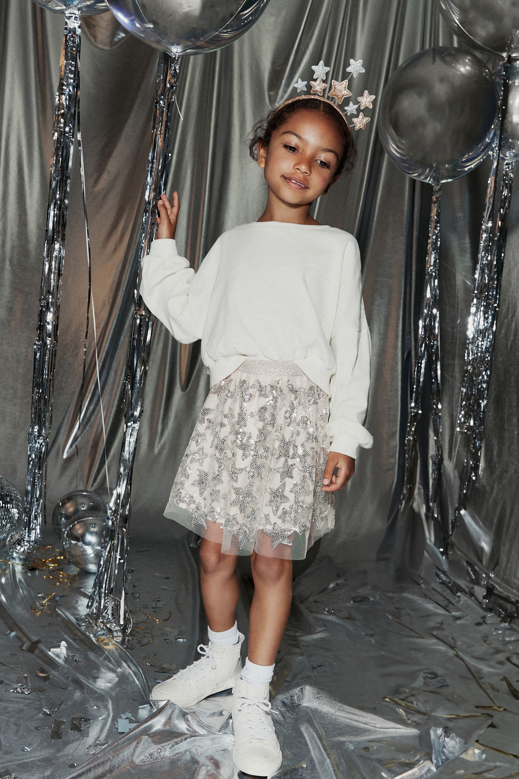 Silver Sequin Skirt (3-16yrs)