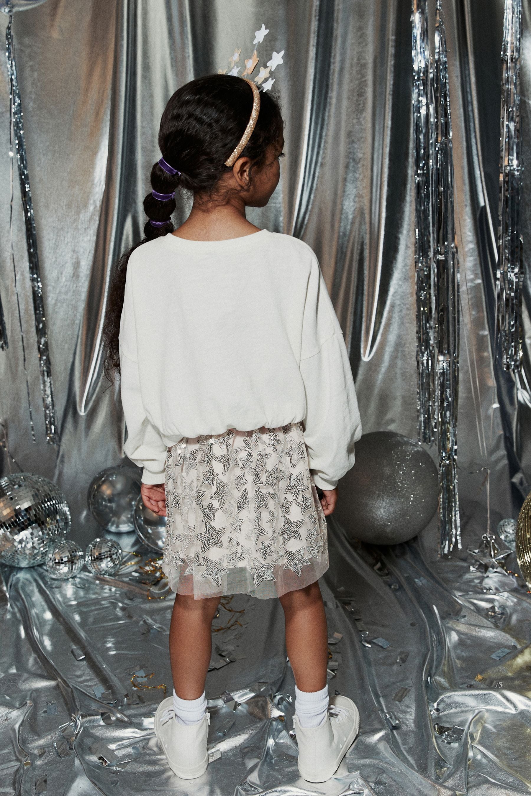 Silver Sequin Skirt (3-16yrs)