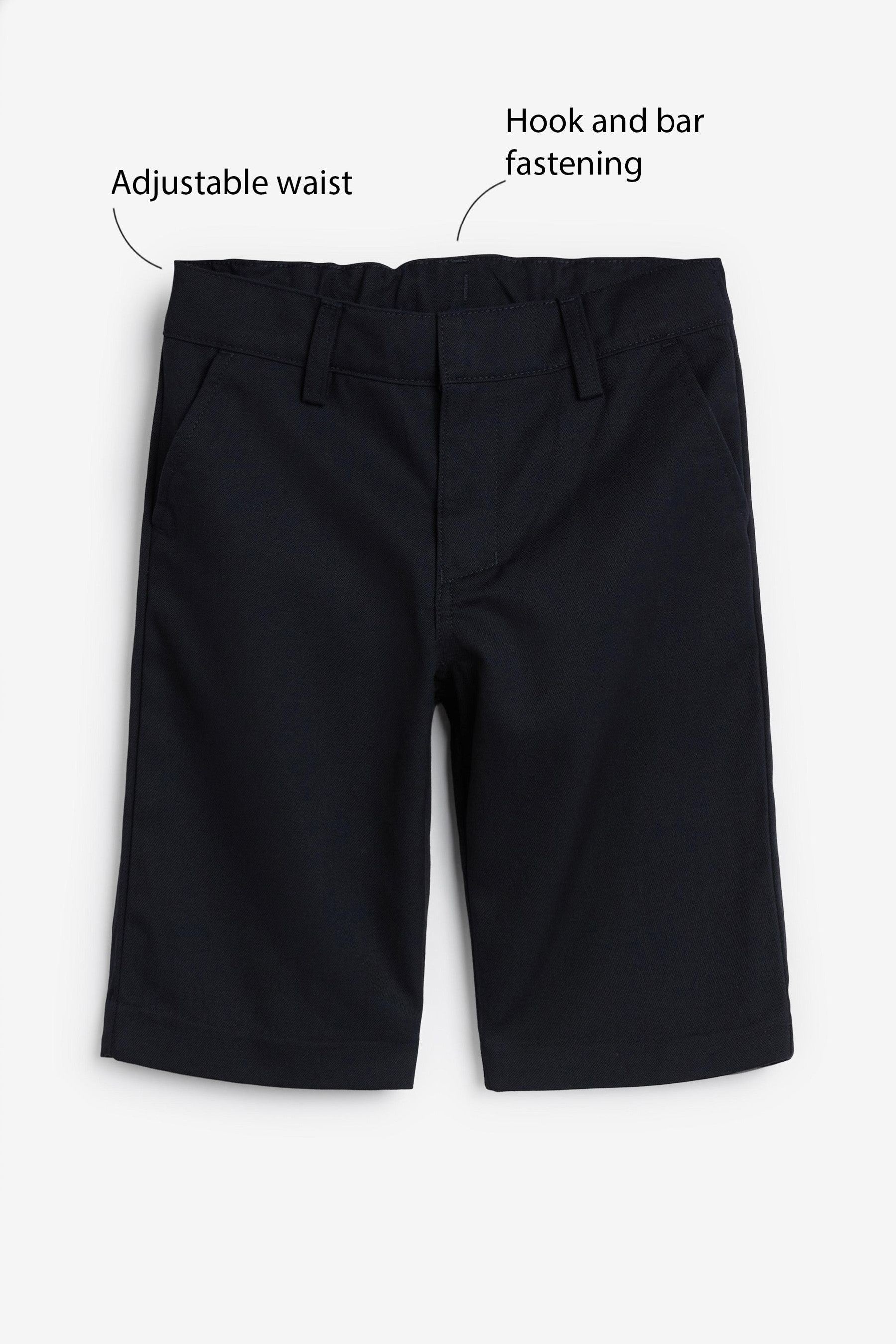 Navy Flat Front Shorts (3-14yrs)