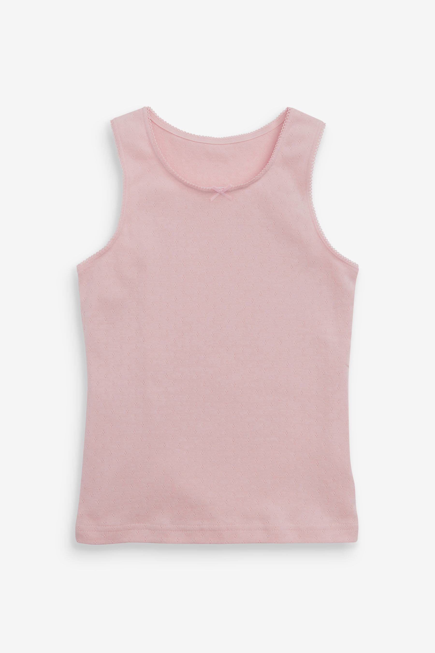 Pink/White Pointelle Vests 3 Pack (1.5-16yrs)