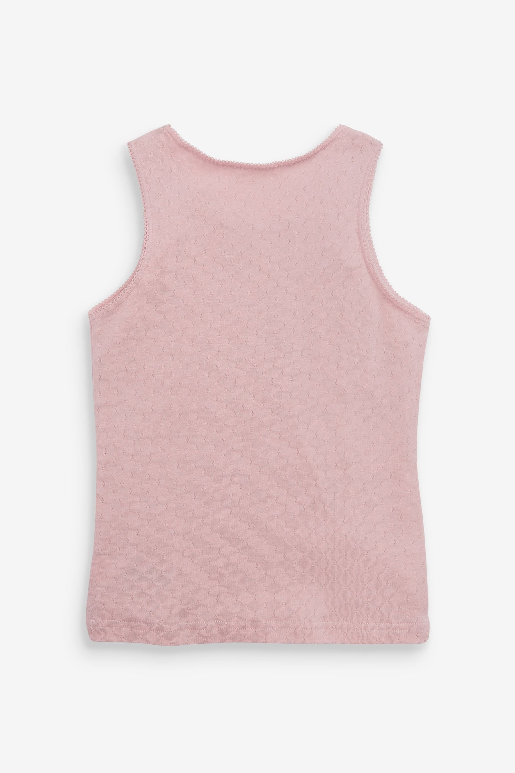 Pink/White Pointelle Vests 3 Pack (1.5-16yrs)