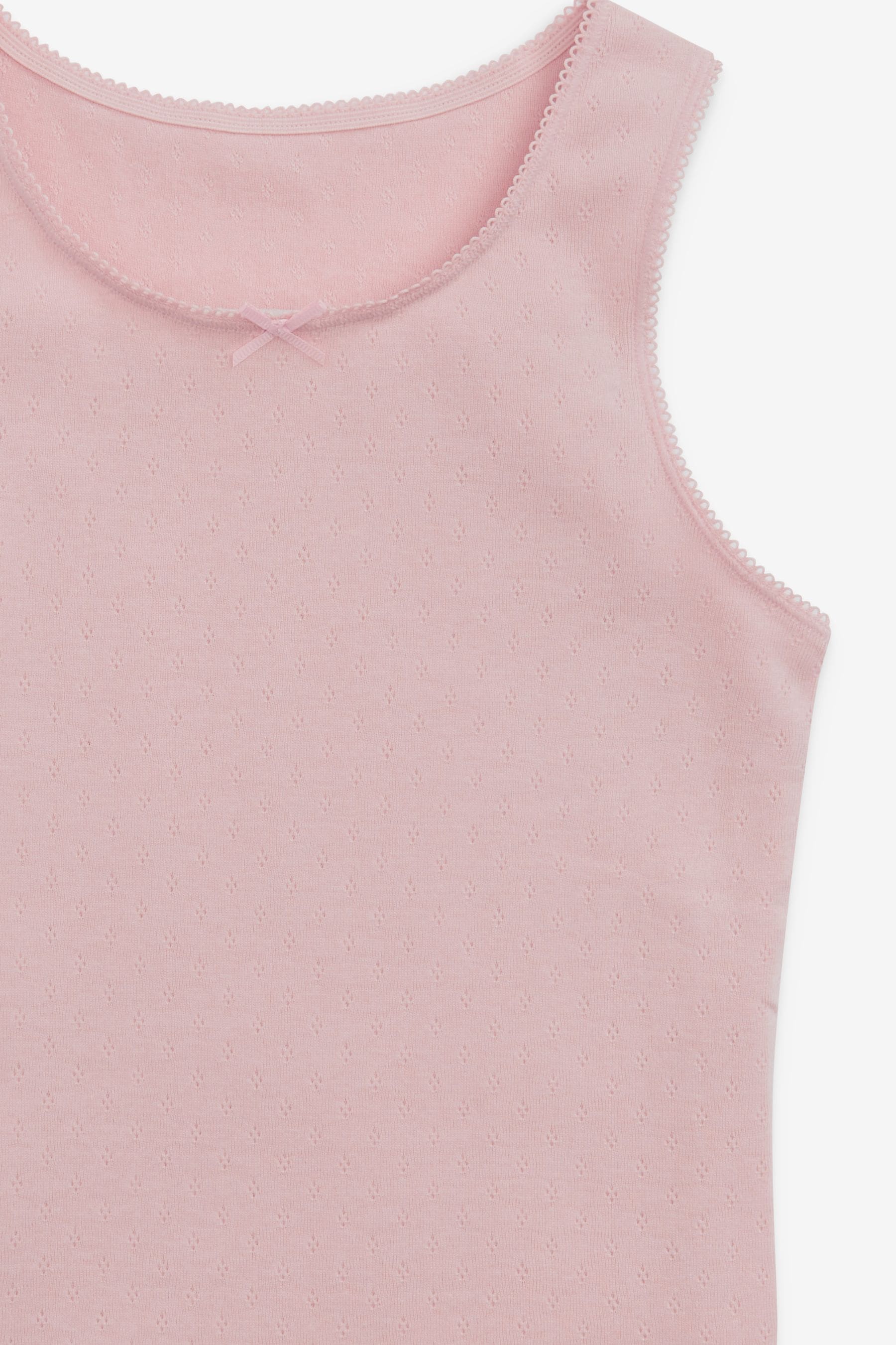 Pink/White Pointelle Vests 3 Pack (1.5-16yrs)