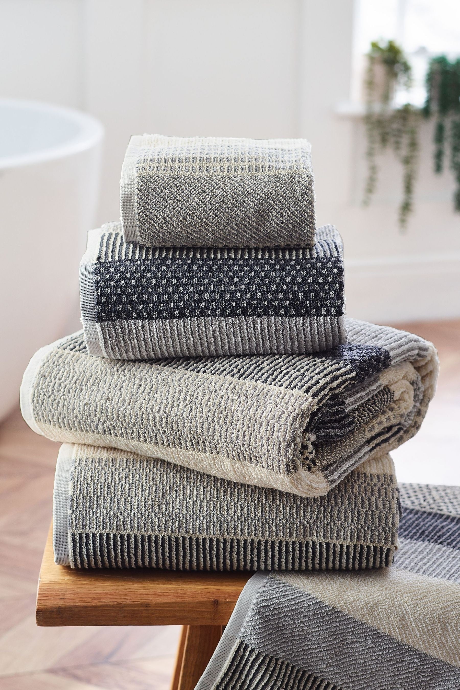 Natural Stripe Towels