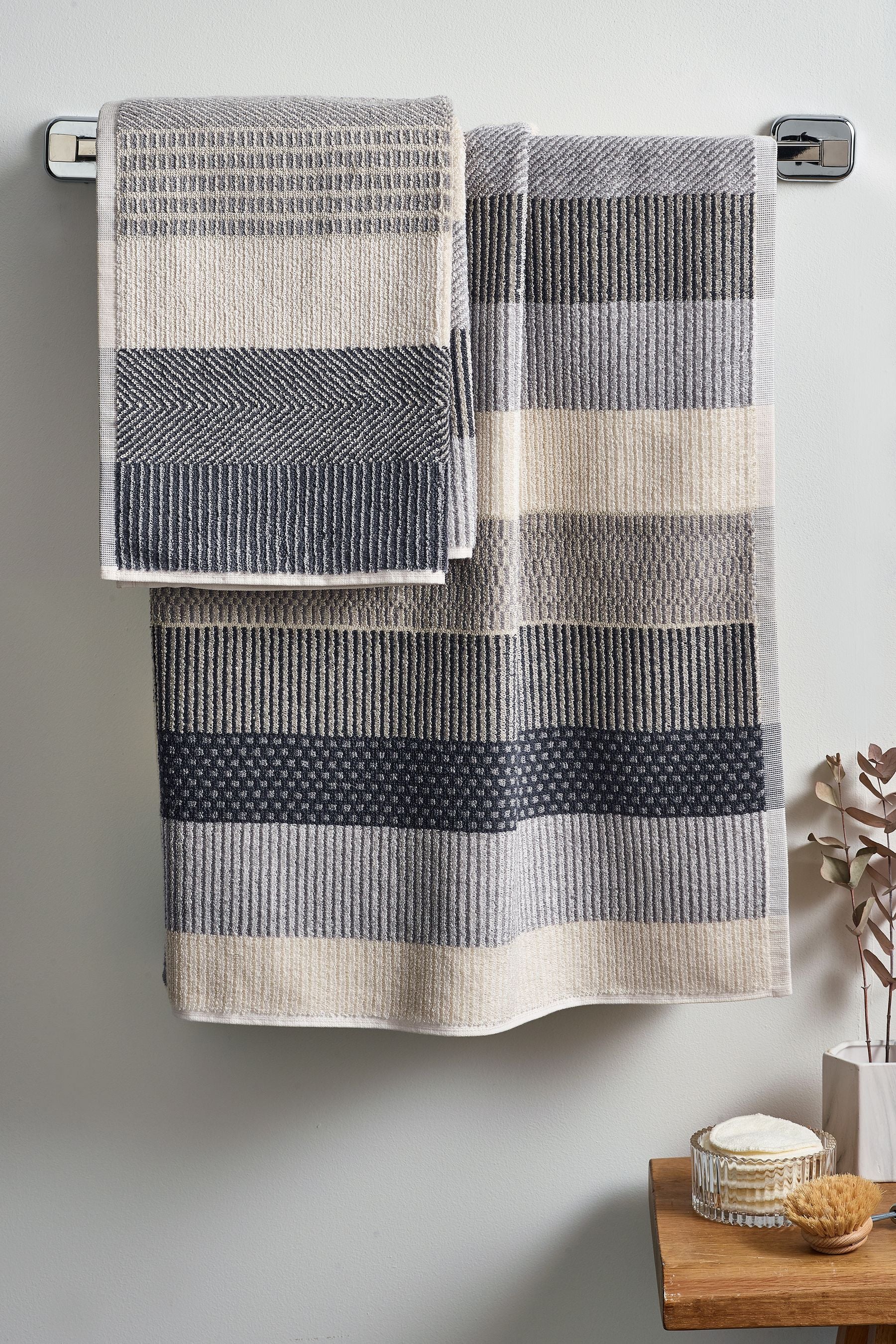 Natural Stripe Towels