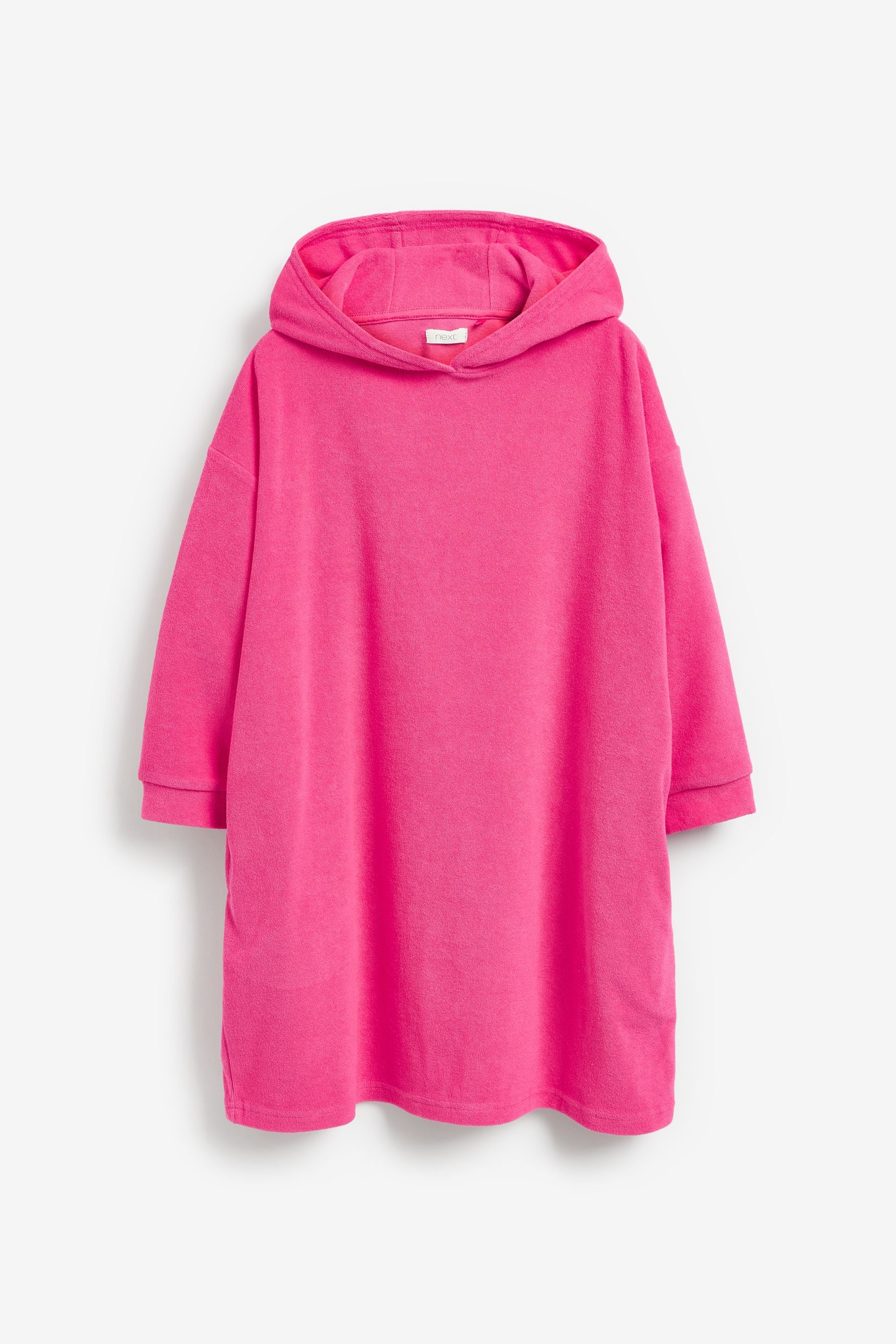 Pink Oversized Long Sleeved Towelling Poncho