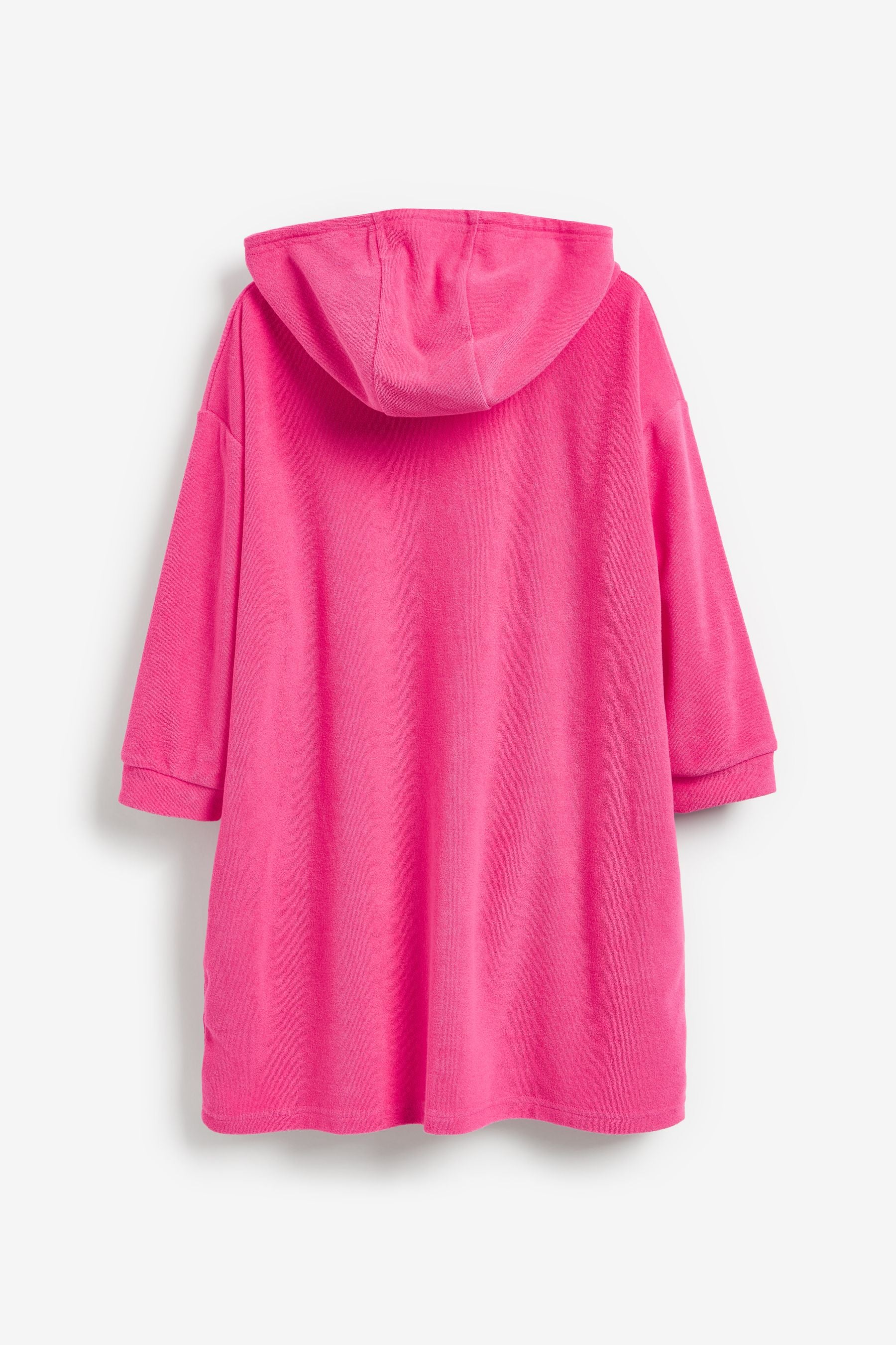 Pink Oversized Long Sleeved Towelling Poncho