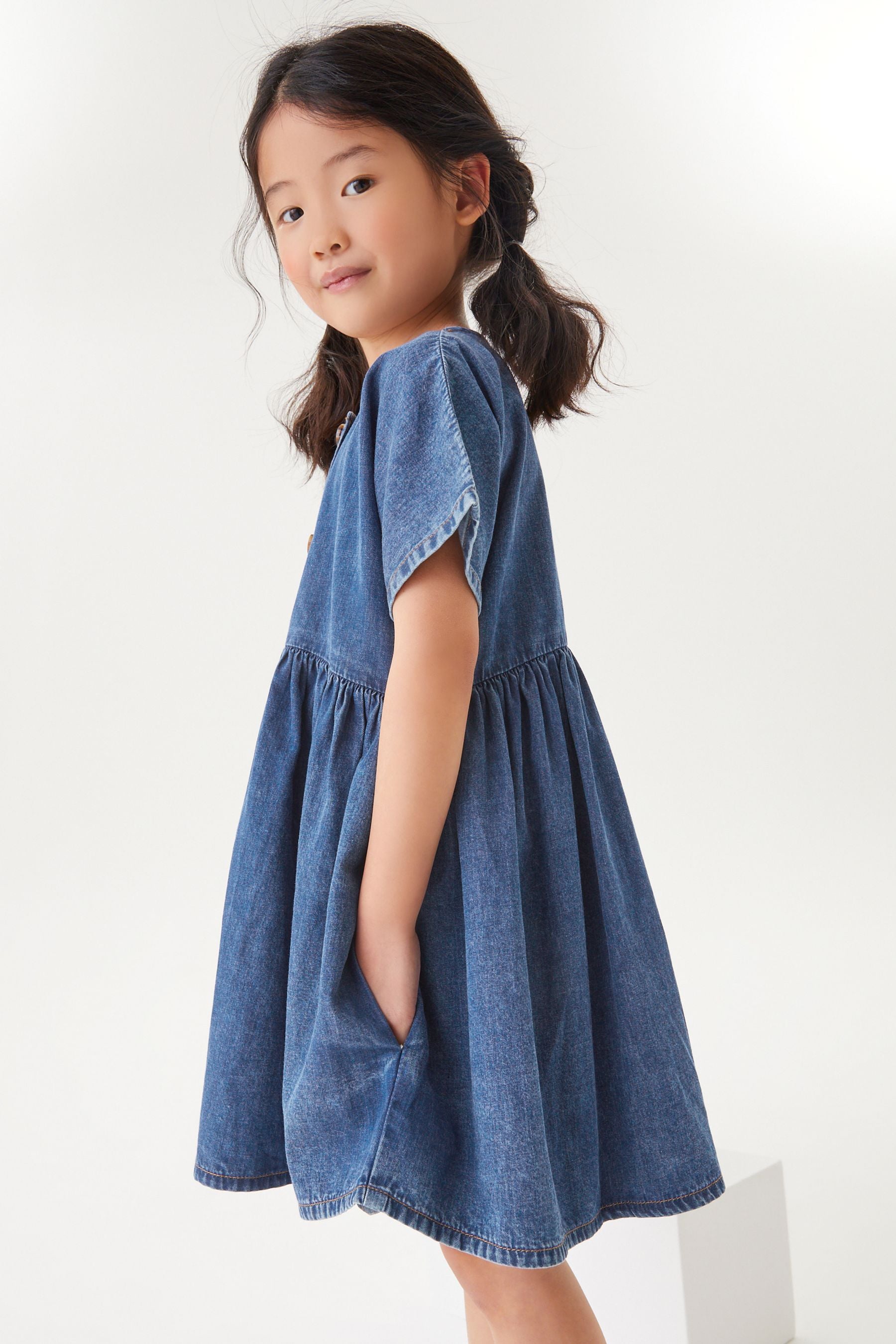 Mid Wash Denim Relaxed Dress (3-16yrs)