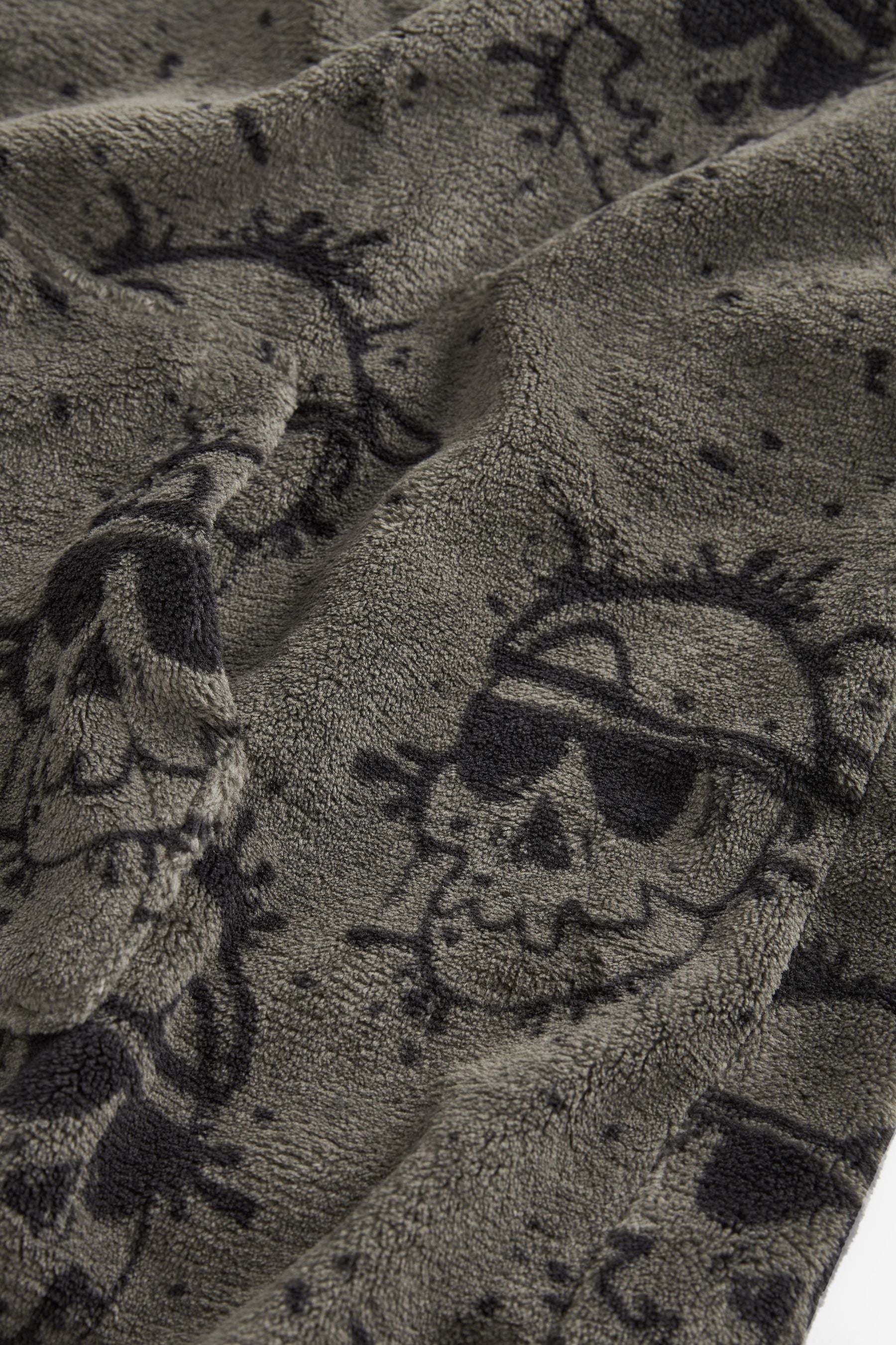 Khaki Green Skull Hooded Blanket (3-16yrs)