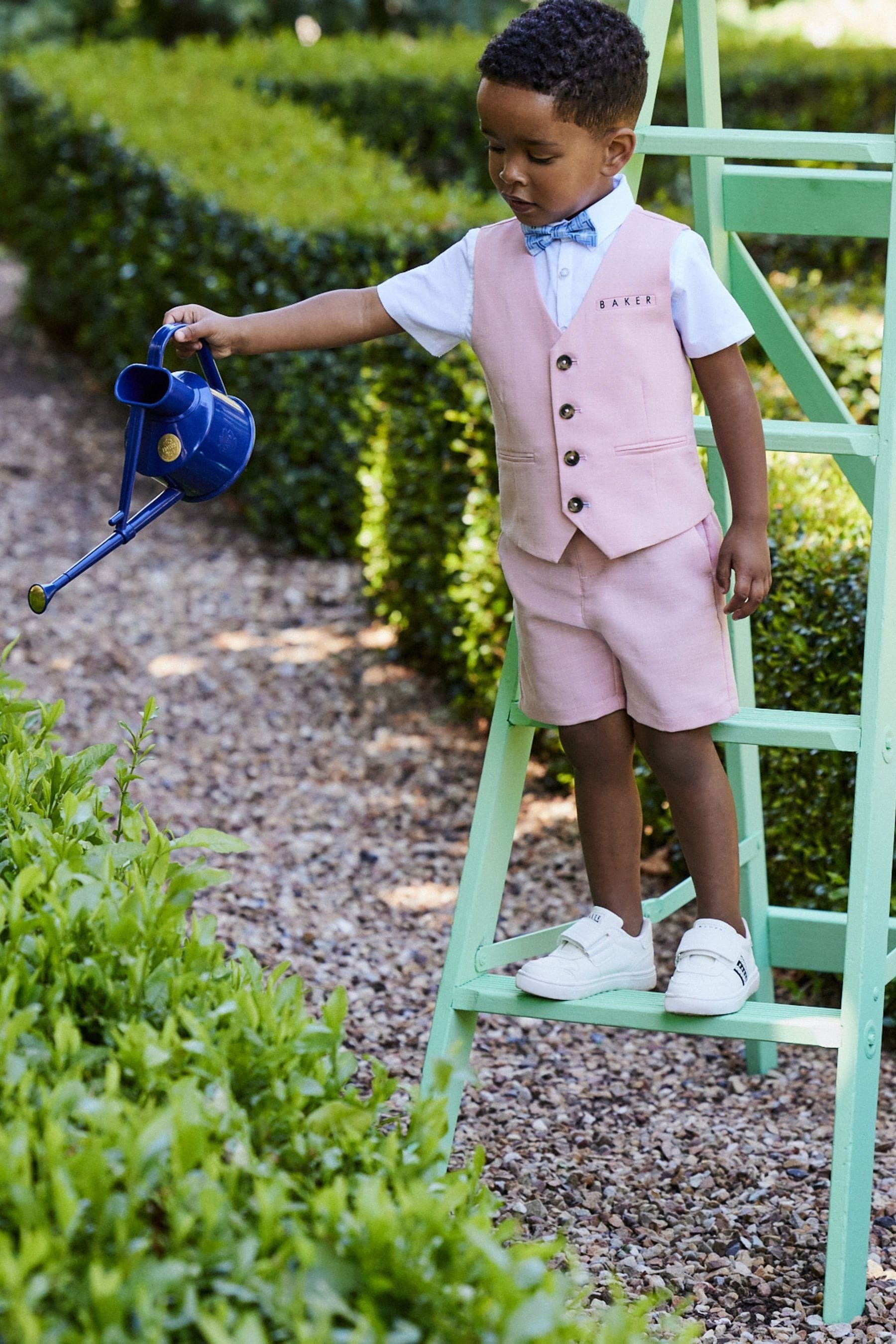 Pink Baker by Ted Baker Shirt Waistcoat and Short Set