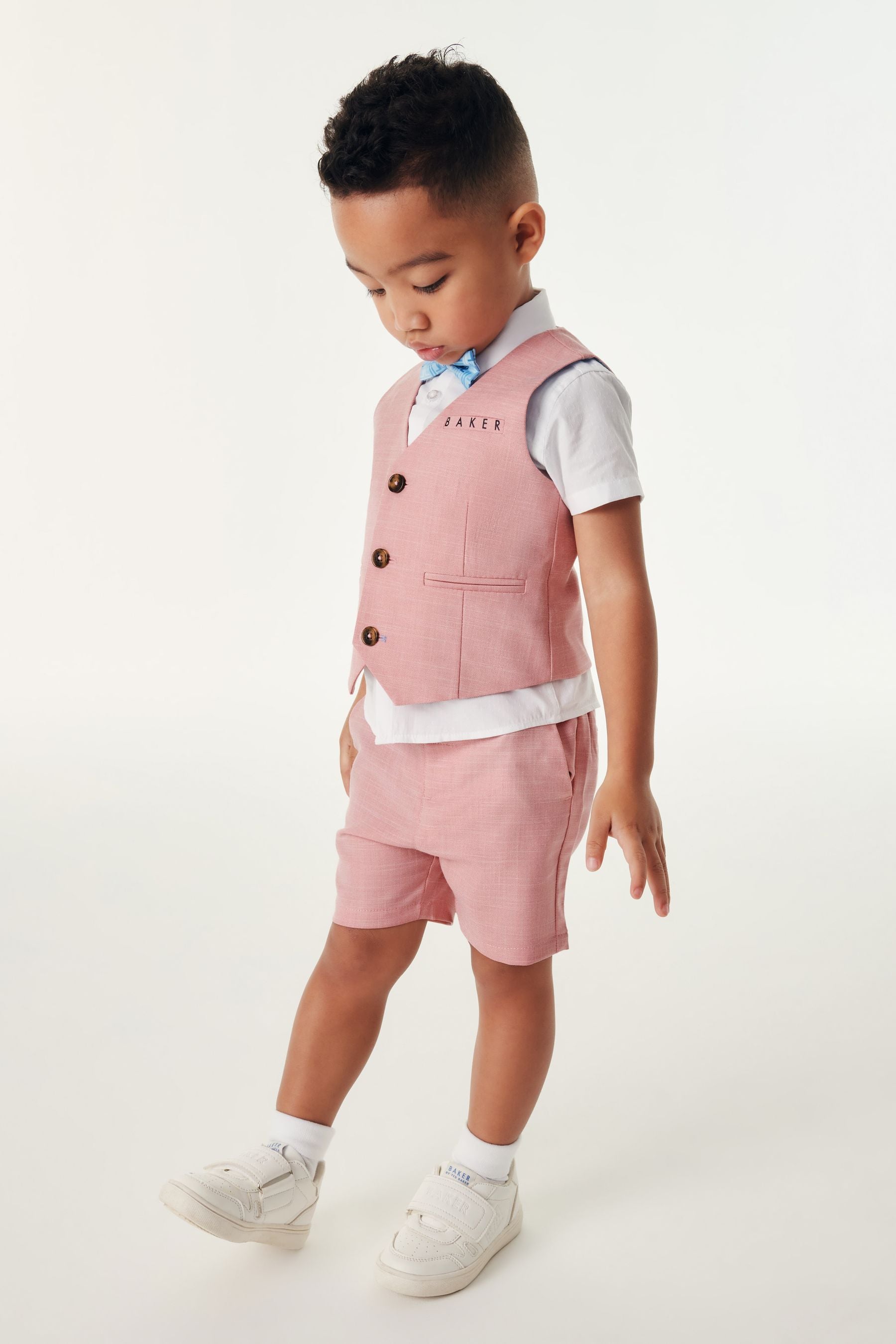 Pink Baker by Ted Baker Shirt Waistcoat and Short Set