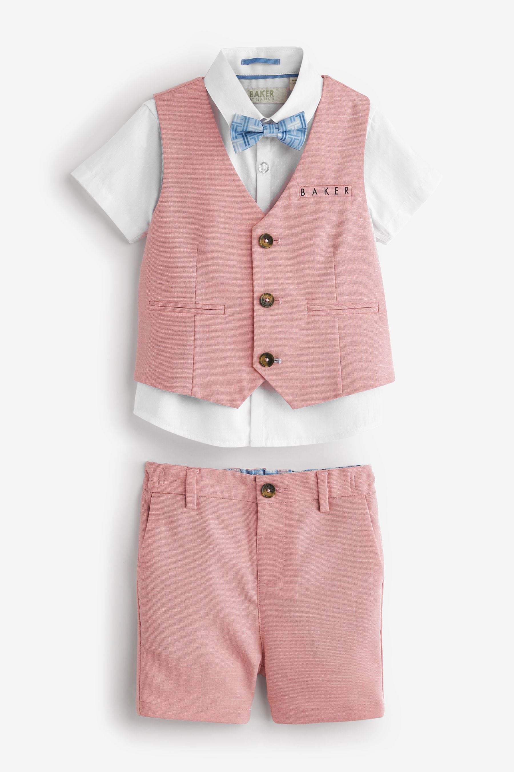 Pink Baker by Ted Baker Shirt Waistcoat and Short Set