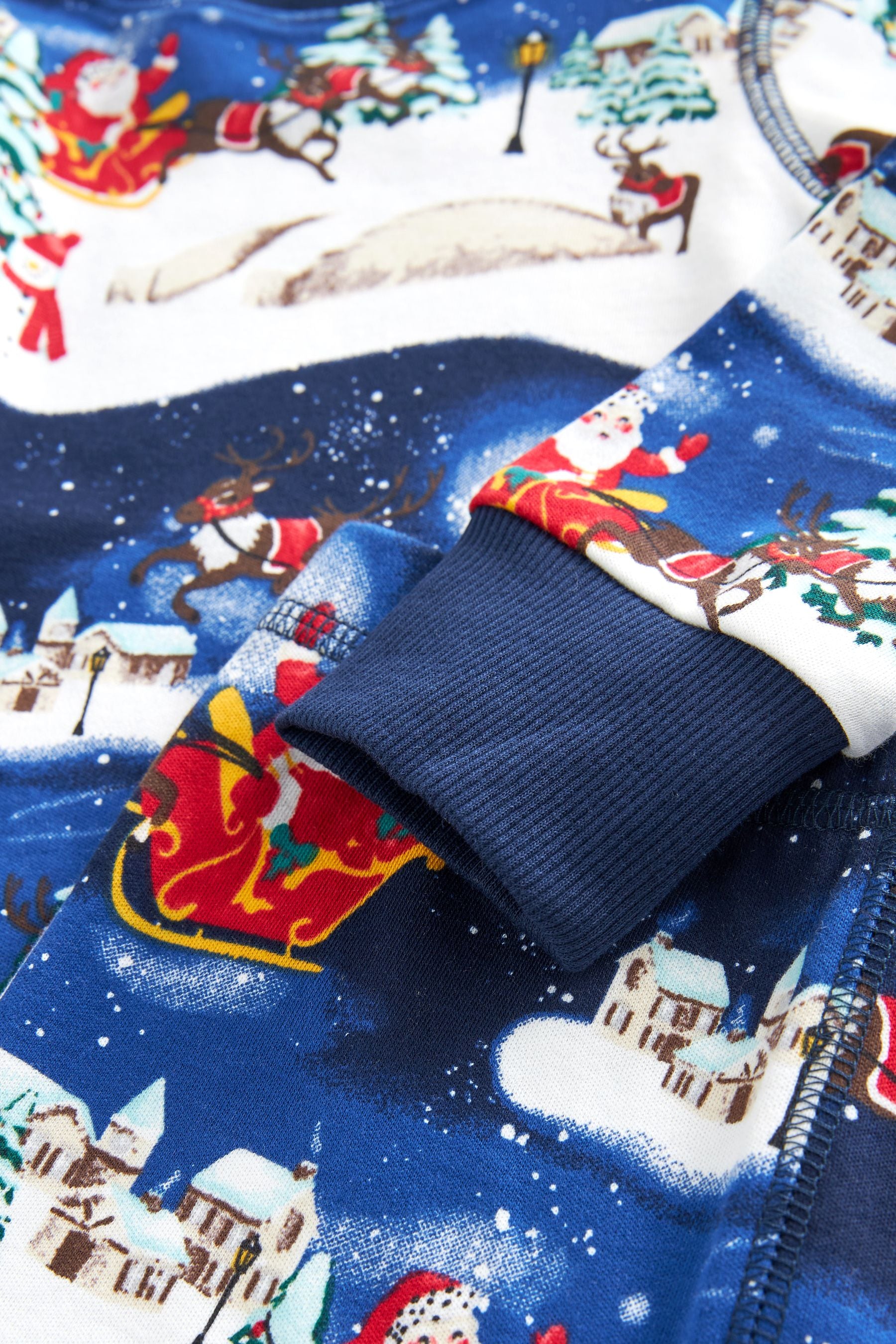 Navy Blue Christmas Printed Long Sleeve Snuggle Fit Pyjamas (9mths-16yrs)