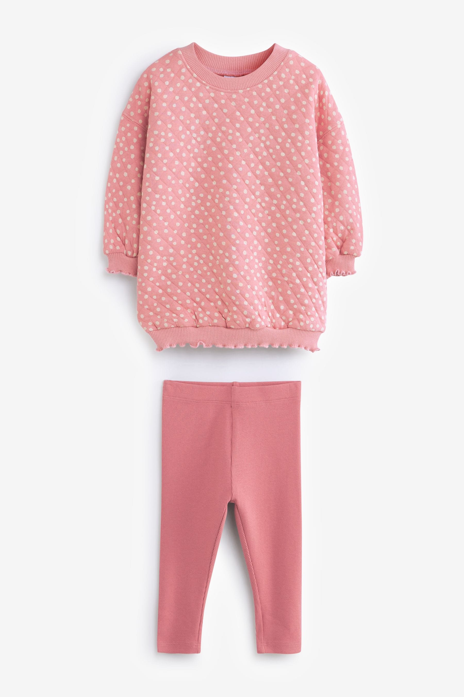 Pink Quilted Sweat and Leggings Set (3mths-7yrs)