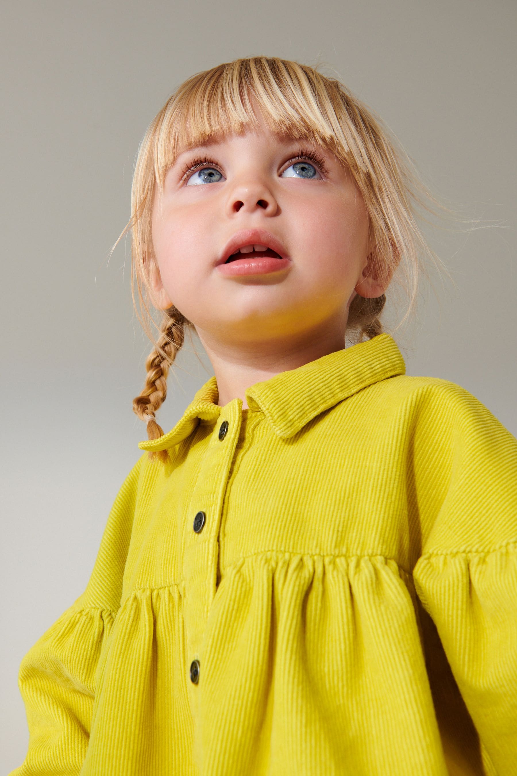 Yellow Corduroy Cotton Shirt Dress (3mths-8yrs)