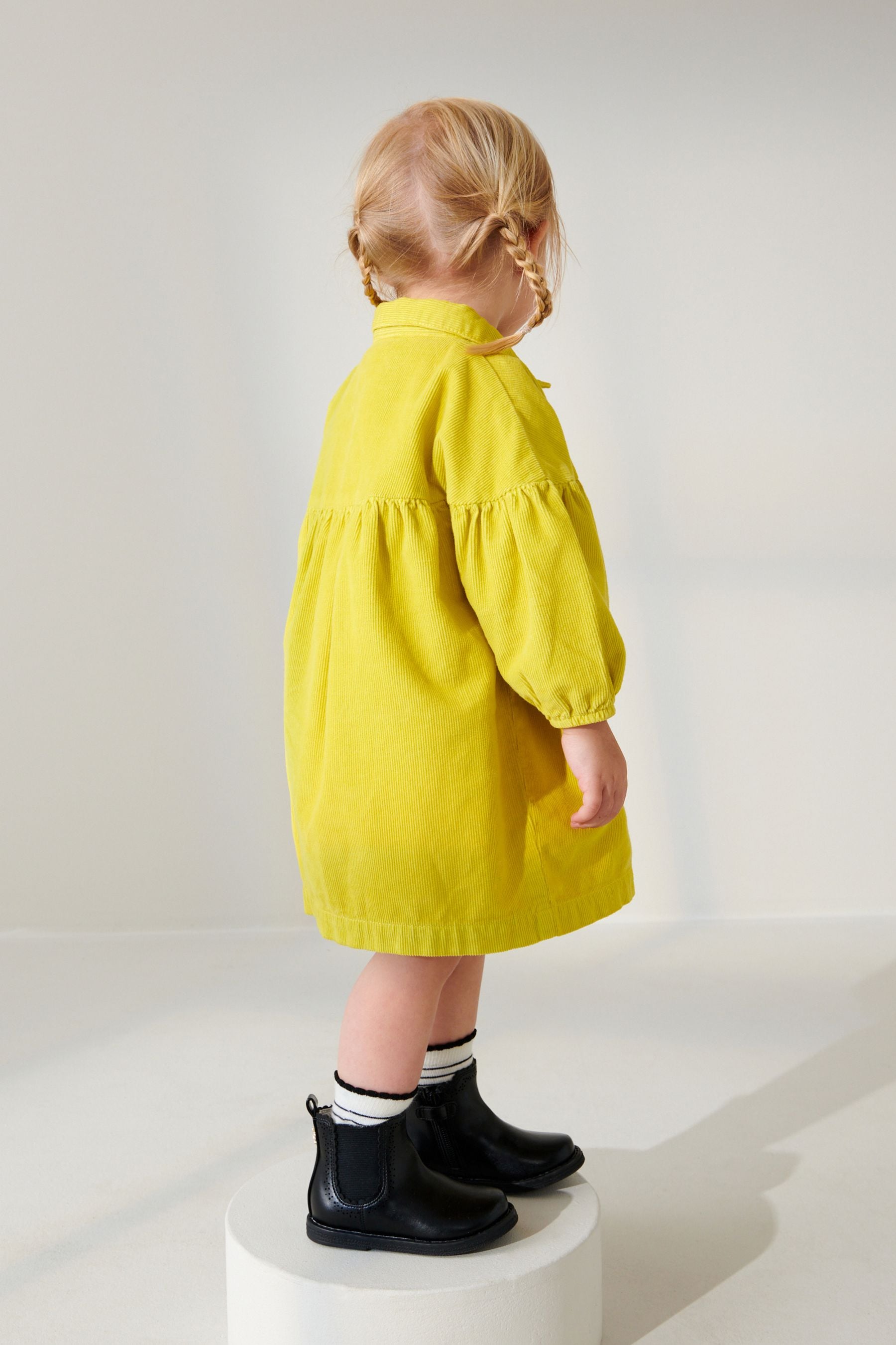 Yellow Corduroy Cotton Shirt Dress (3mths-8yrs)