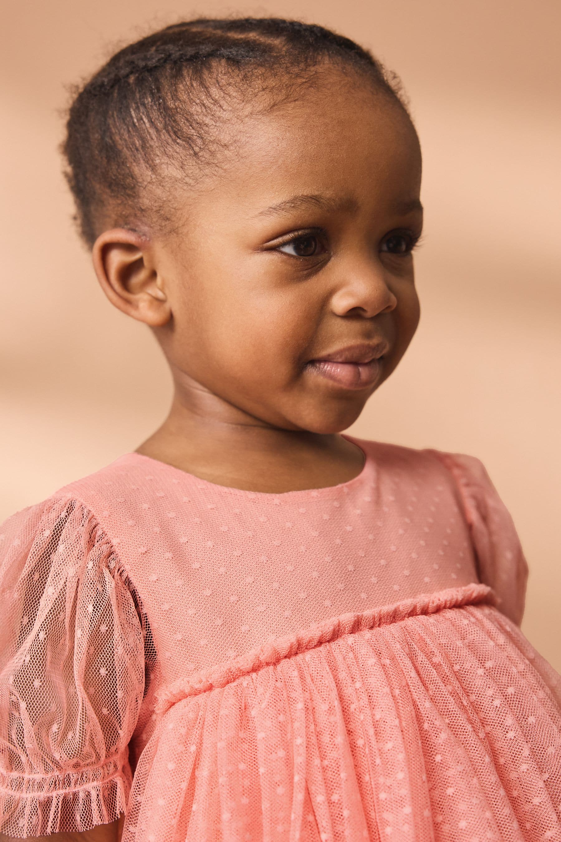 Coral Mesh Party Dress (3mths-7yrs)