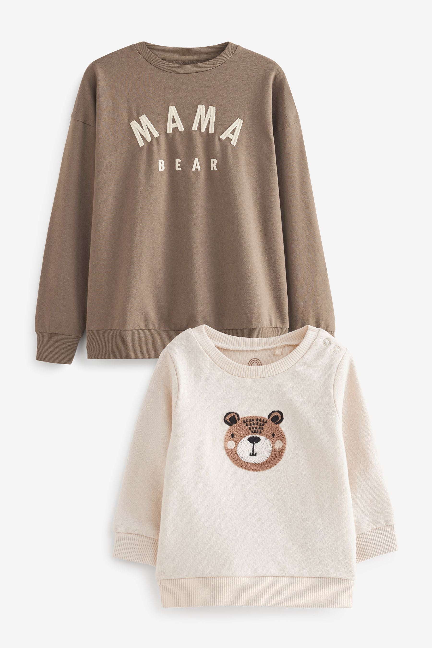 Neutral Maternity Mama Bear & Baby Bear Sweatshirts Set