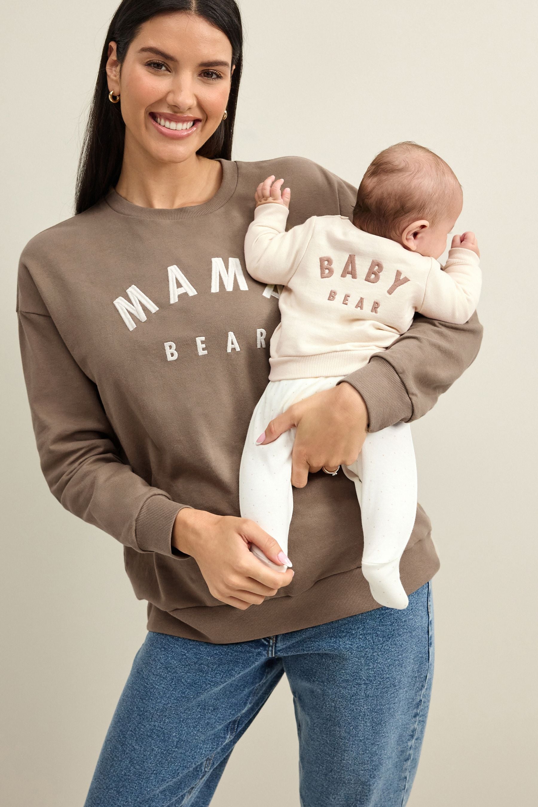 Neutral Maternity Mama Bear & Baby Bear Sweatshirts Set