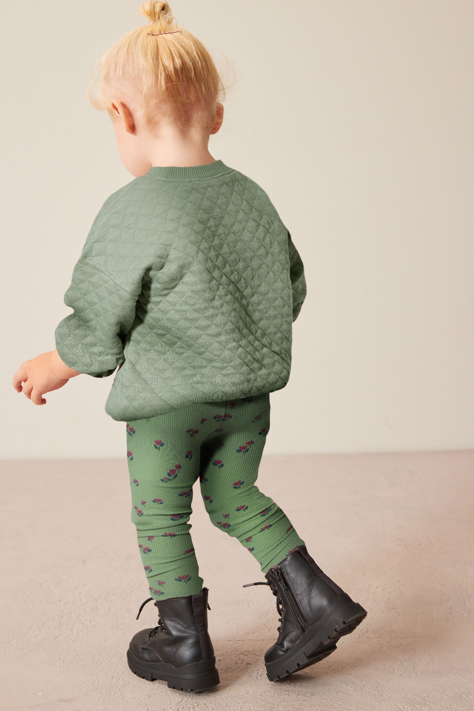 Green Quilted Sweat and Leggings Set (3mths-7yrs)