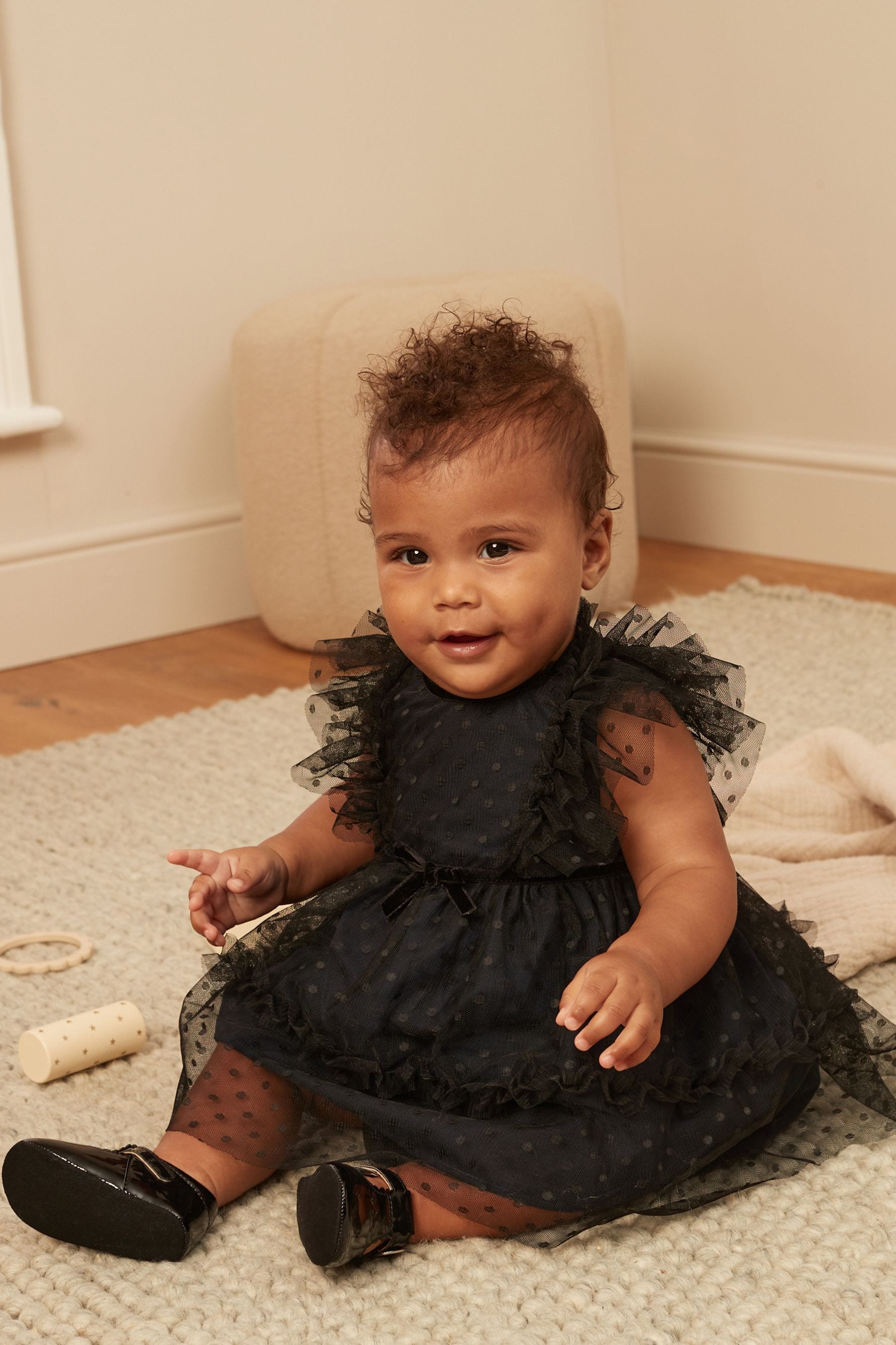 Black Mesh Baby Prom Dress (0mths-2yrs)