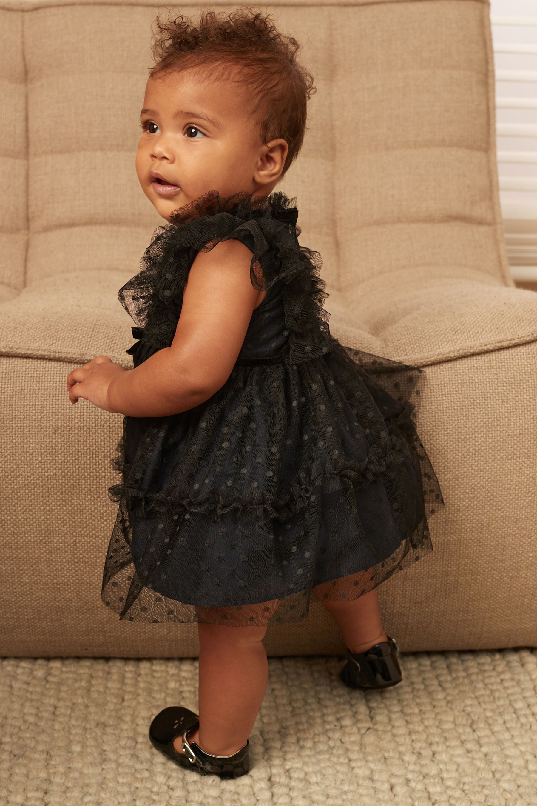 Black Mesh Baby Prom Dress (0mths-2yrs)