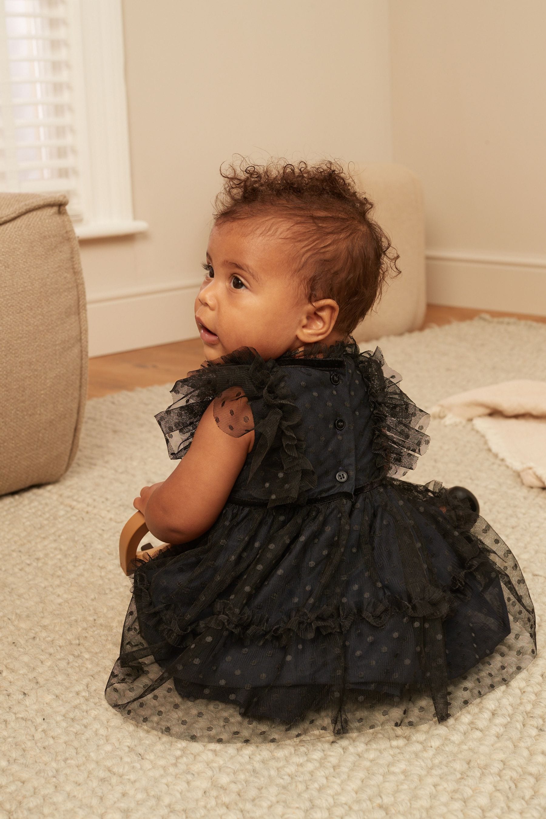 Black Mesh Baby Prom Dress (0mths-2yrs)