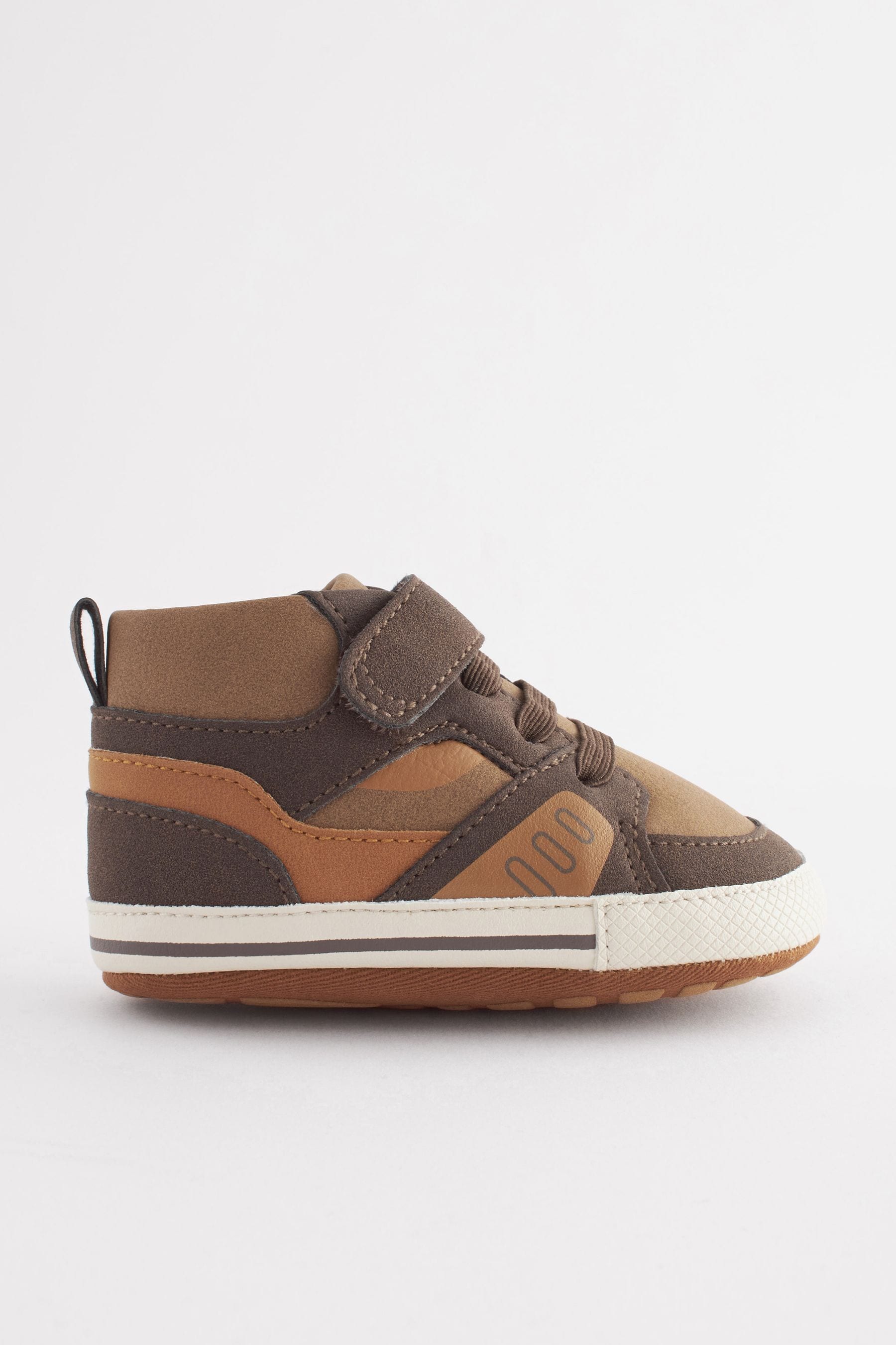 Tan Brown High Top Baby Trainers (0-24mths)