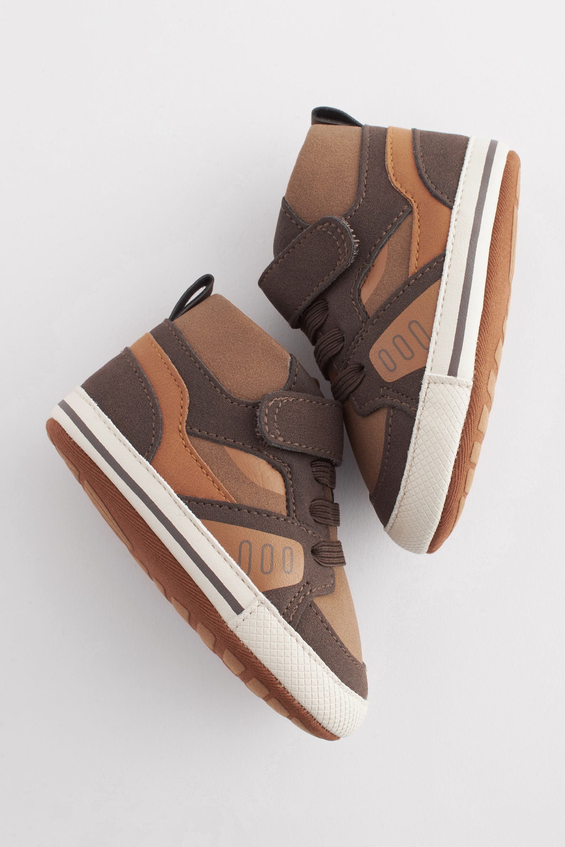 Tan Brown High Top Baby Trainers (0-24mths)