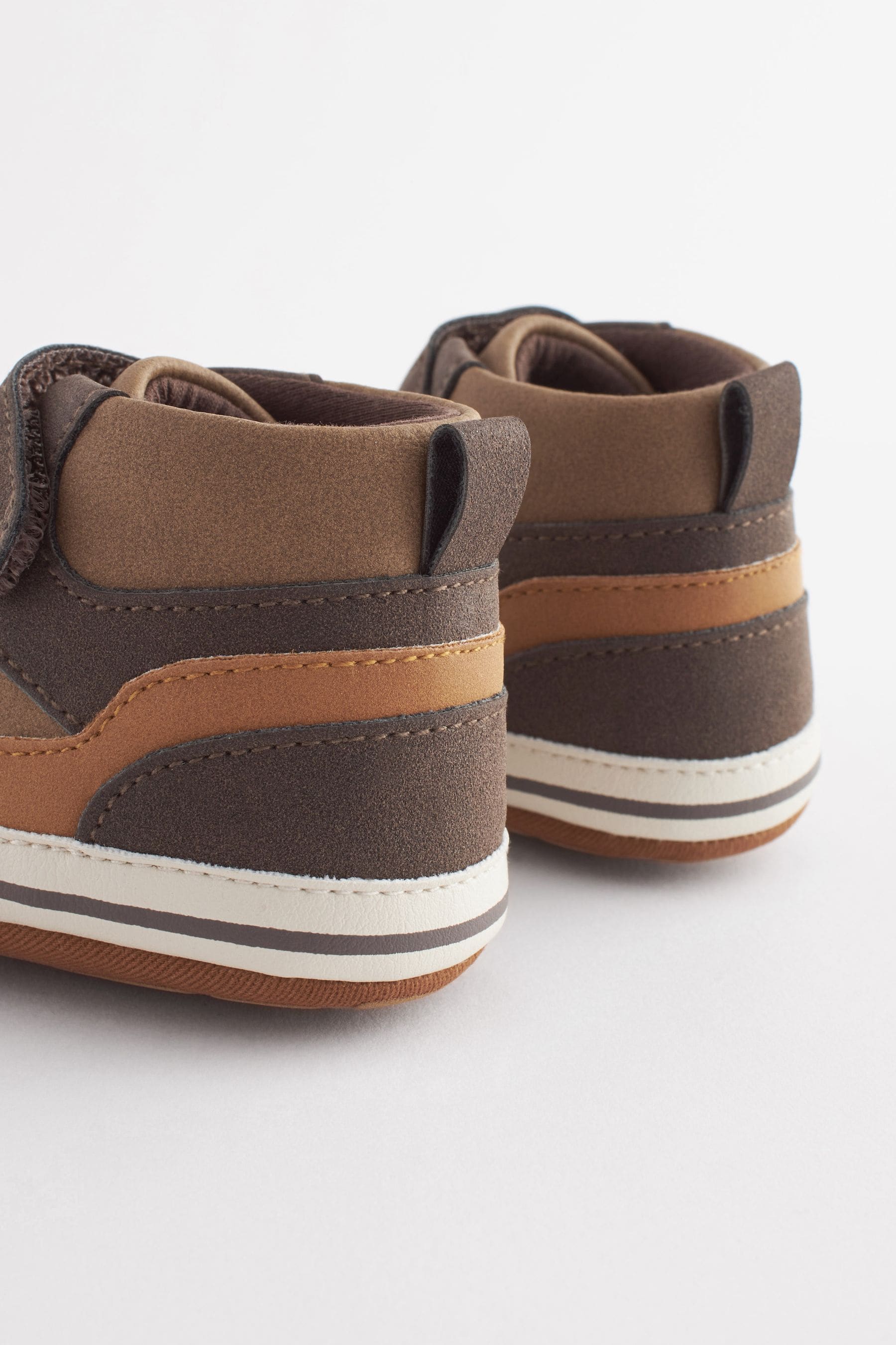 Tan Brown High Top Baby Trainers (0-24mths)