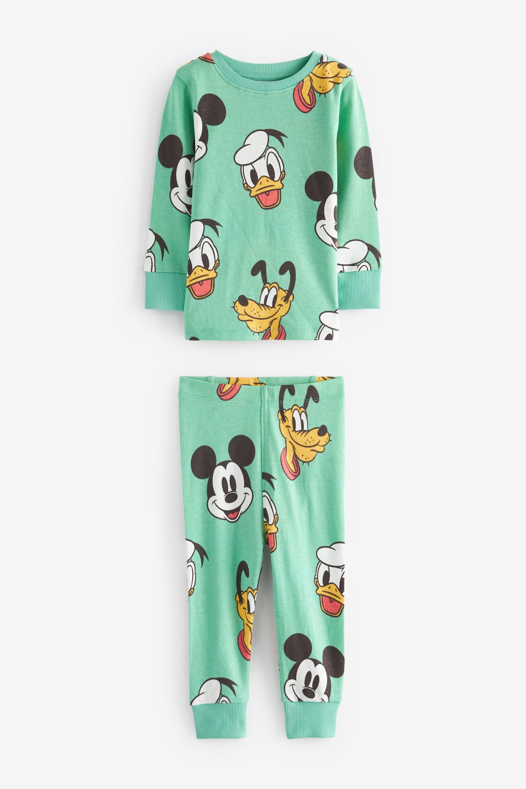 Blue/Green Disney Mickey Mouse Snuggle Pyjamas 2 Pack (9mths-10yrs)