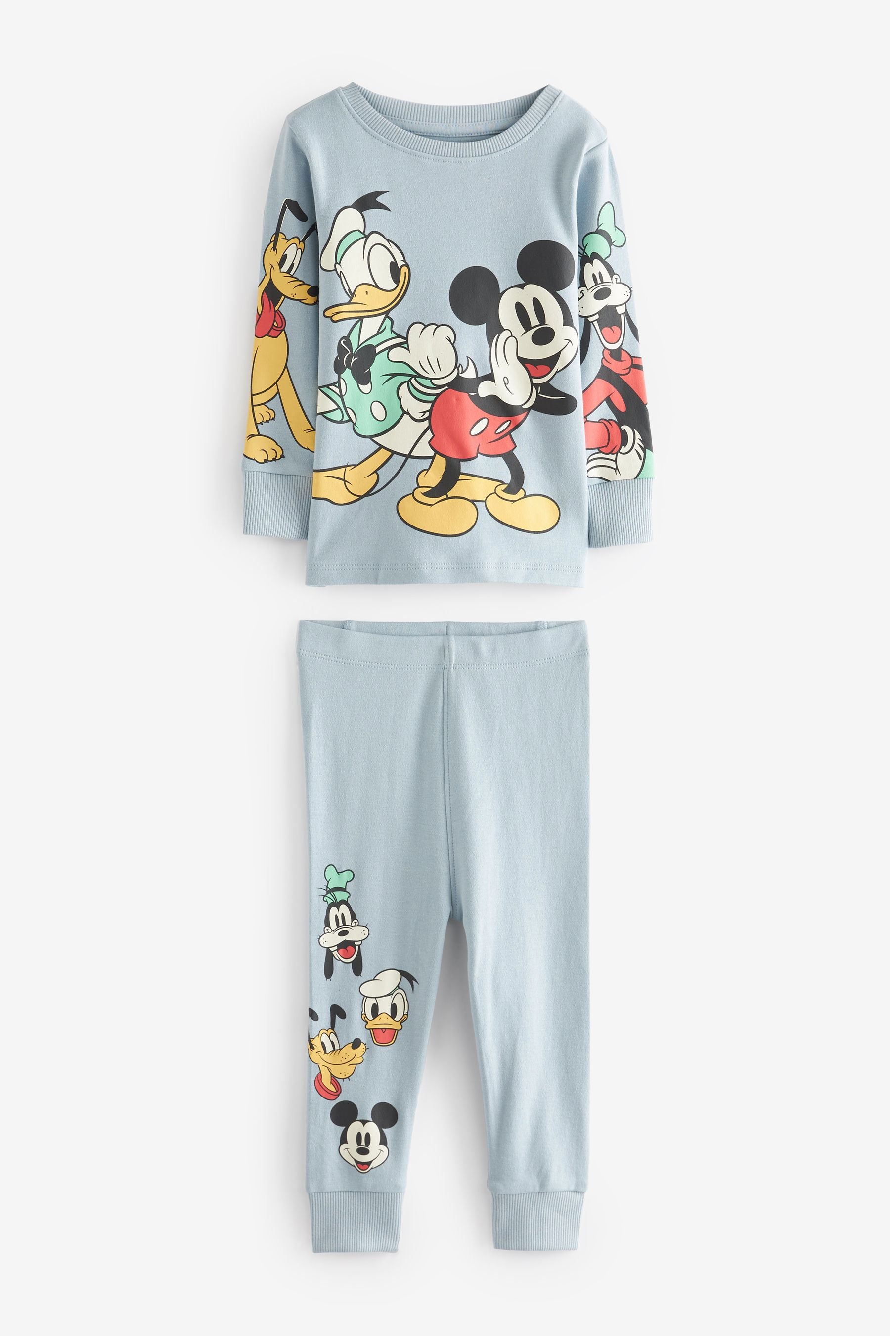 Blue/Green Disney Mickey Mouse Snuggle Pyjamas 2 Pack (9mths-10yrs)