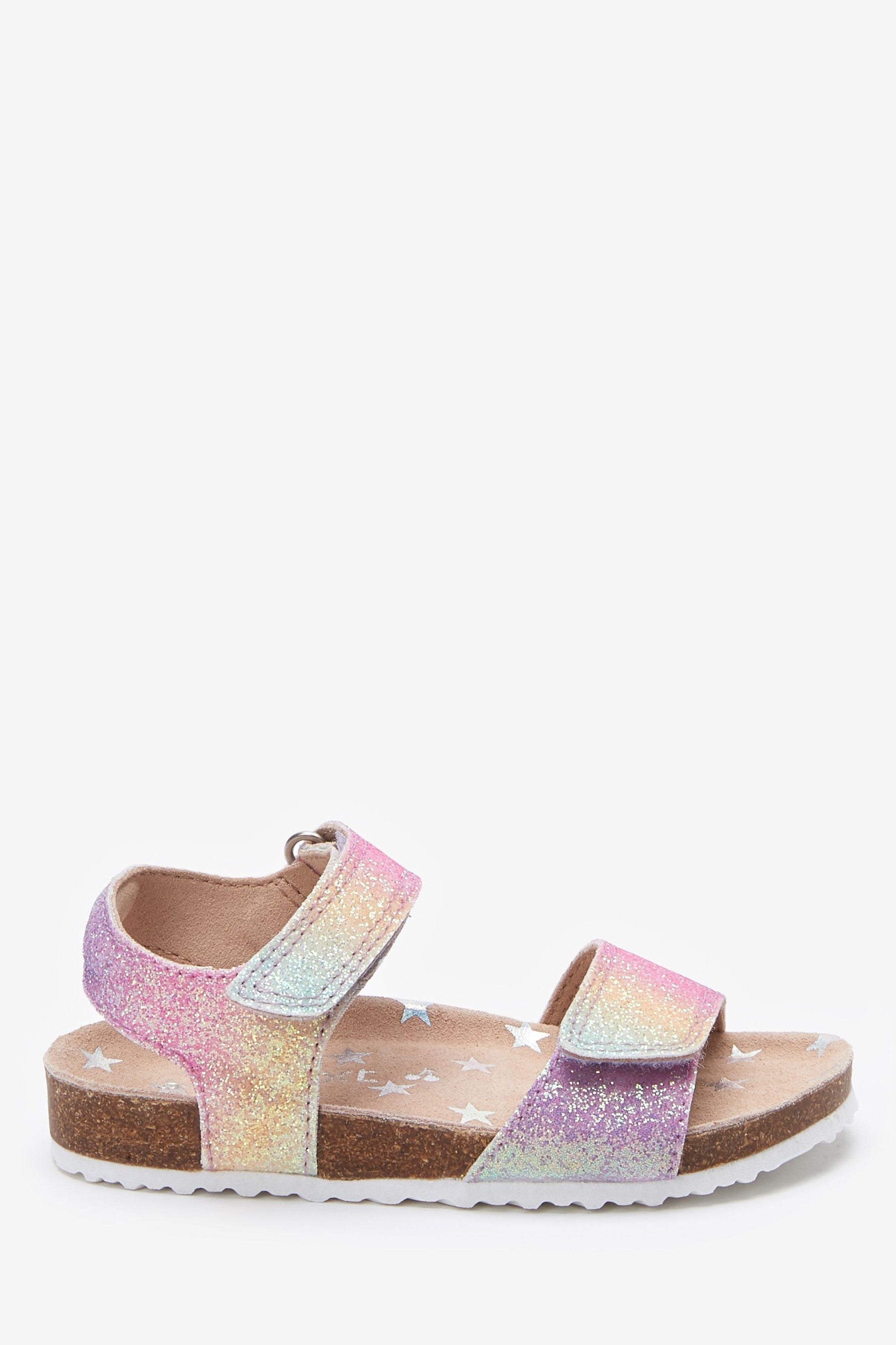 Rainbow Glitter Corkbed Sandals