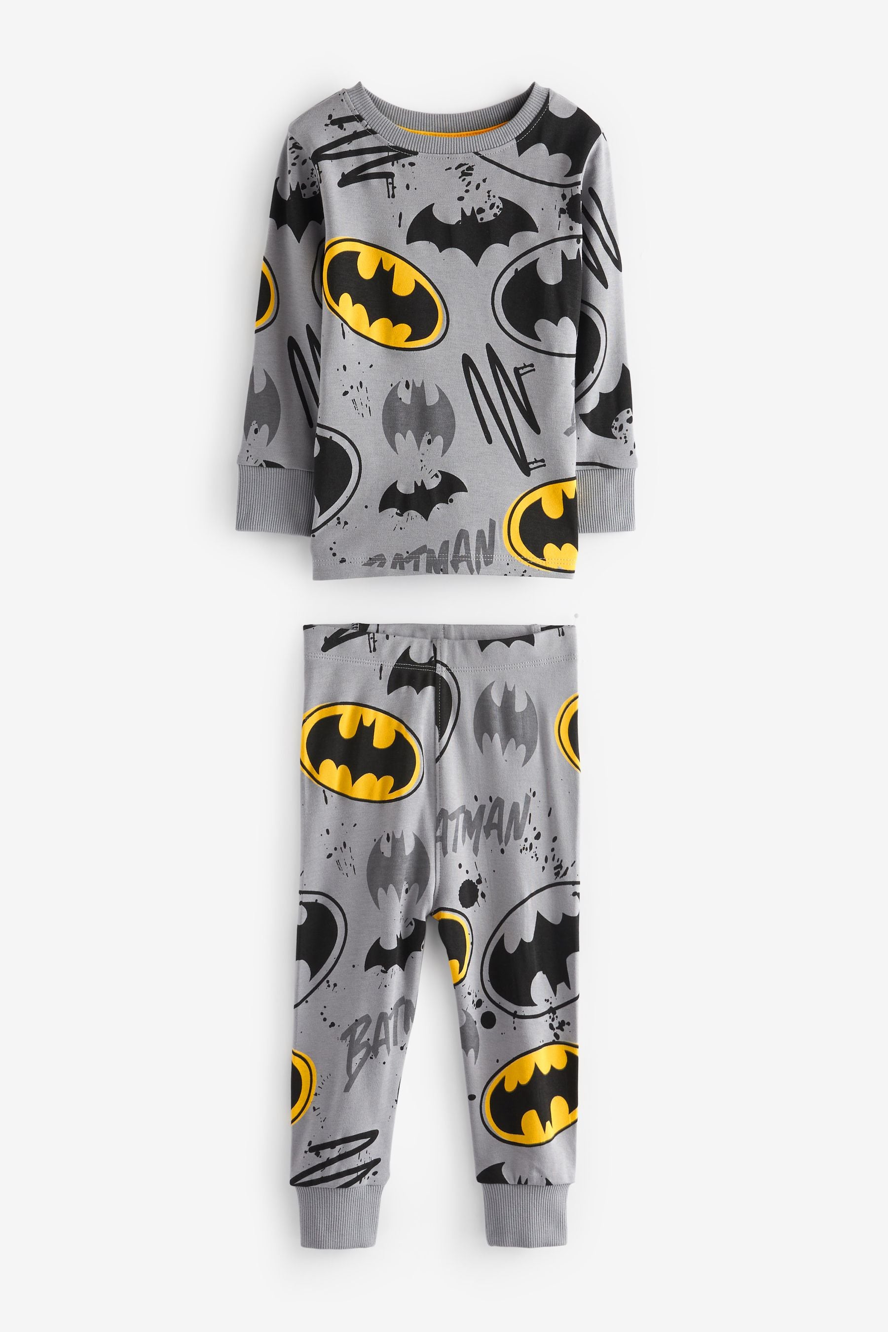 Batman Yellow/Black Snuggle Pyjamas 2 Pack (12mths-10yrs)