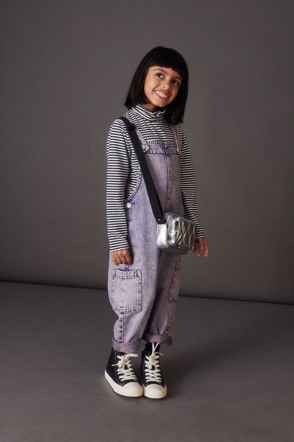 Lilac Purple Overdye Dungarees (3-16yrs)