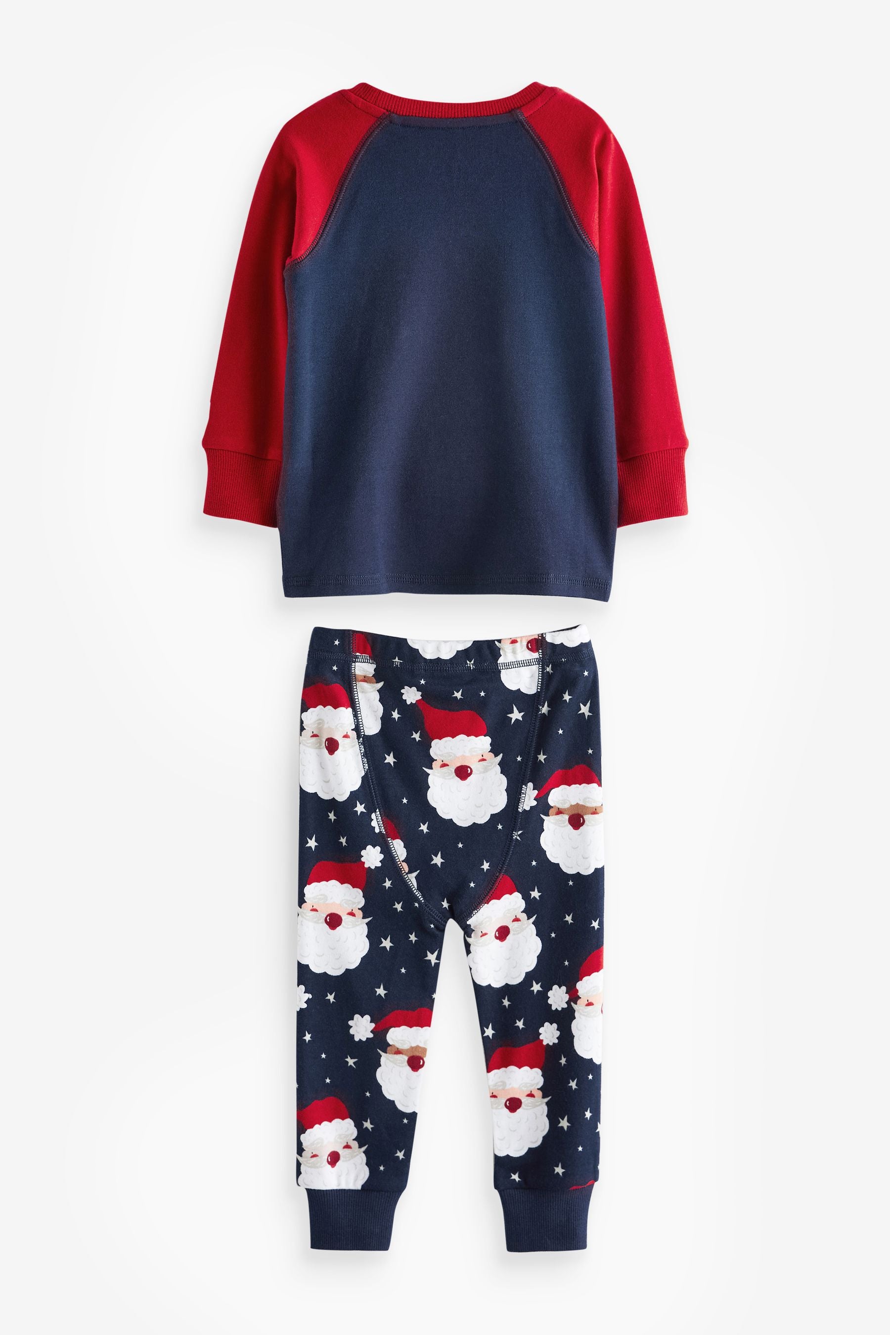 Navy Santa Christmas Boys Snuggle Cotton Pyjamas (9mths-12yrs)