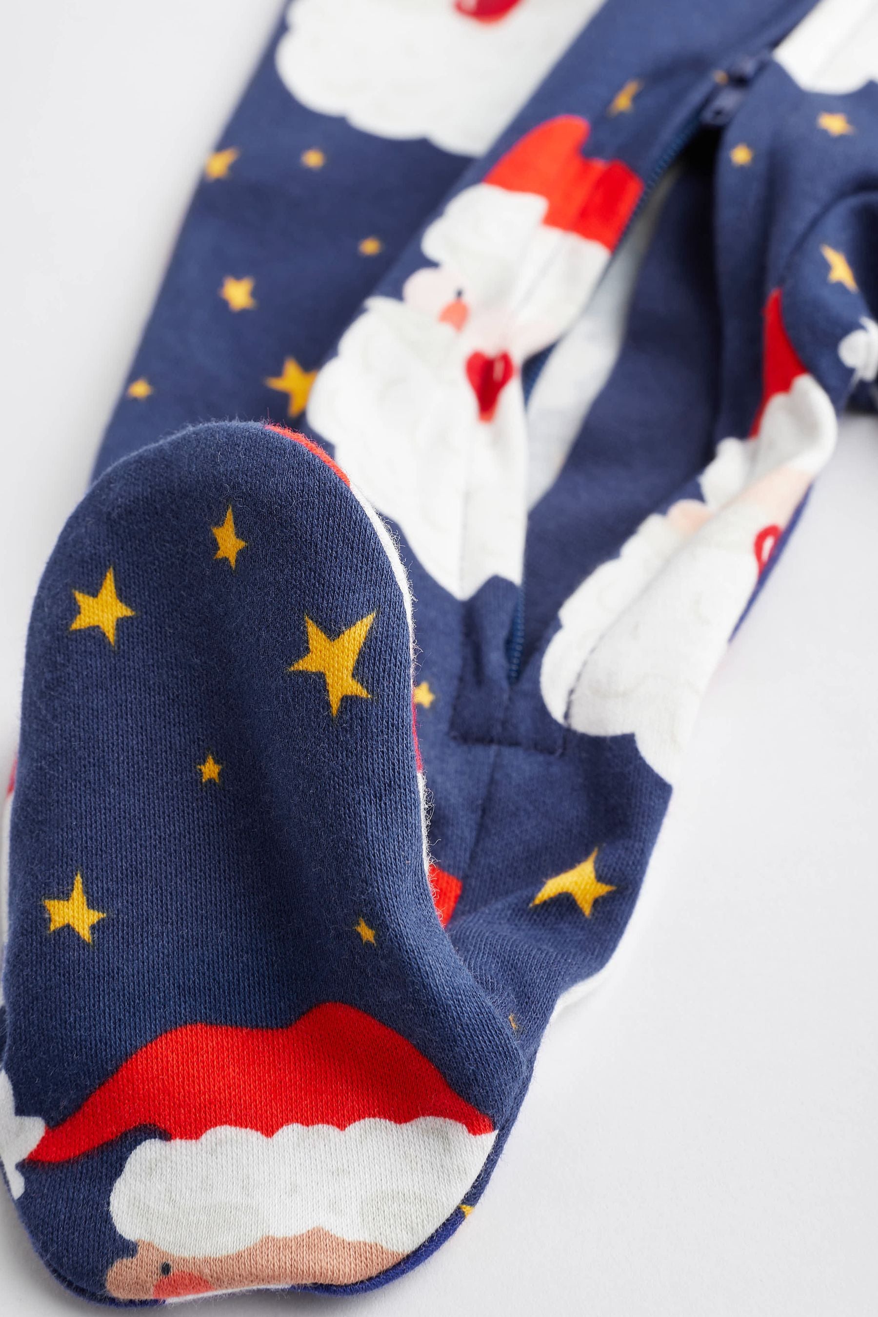 Navy Blue Christmas Baby Cotton Sleepsuit (0mths-2yrs)