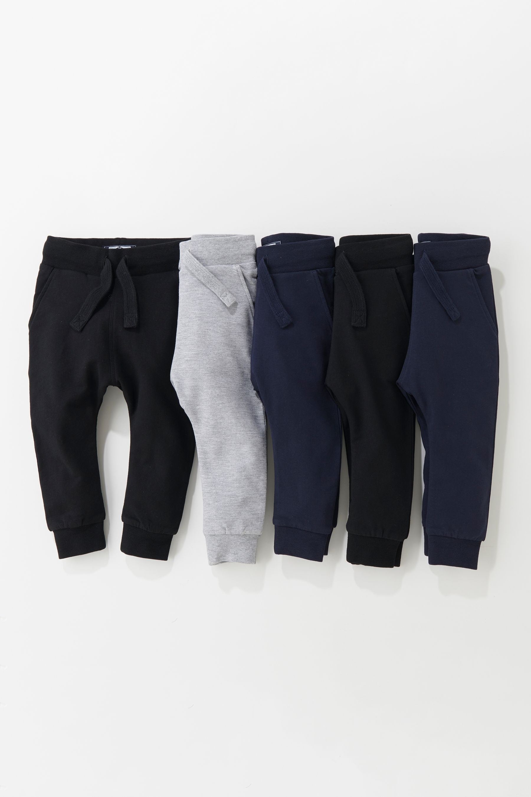 Black/Navy/Grey Joggers 5 Pack (3mths-7yrs)