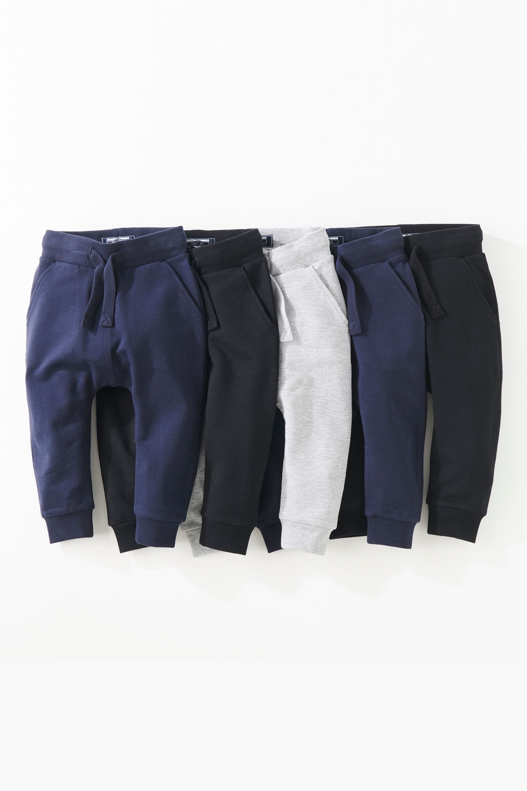 Black/Navy/Grey Joggers 5 Pack (3mths-7yrs)