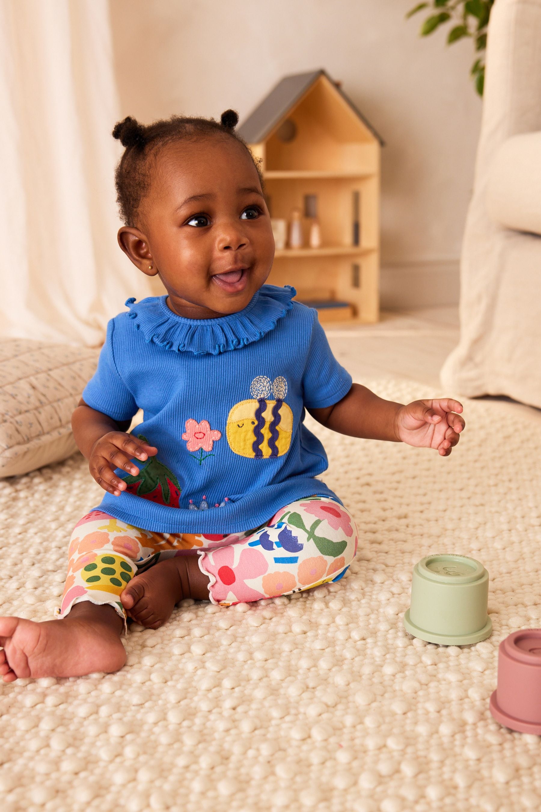 Blue Baby Top And Leggings Set