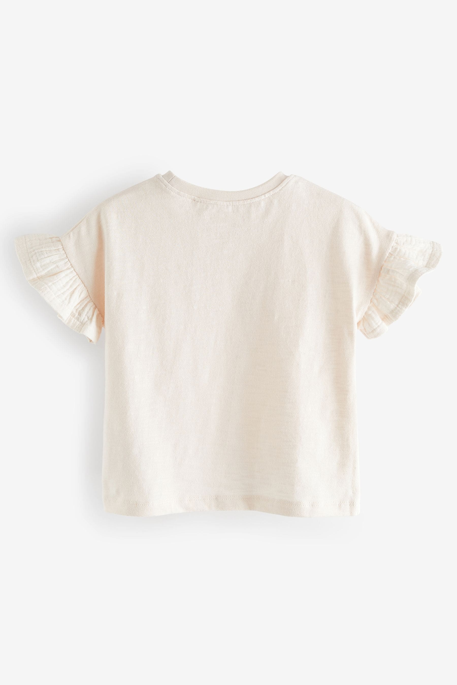 Ecru White Frill Short Sleeve T-Shirt (3mths-7yrs)