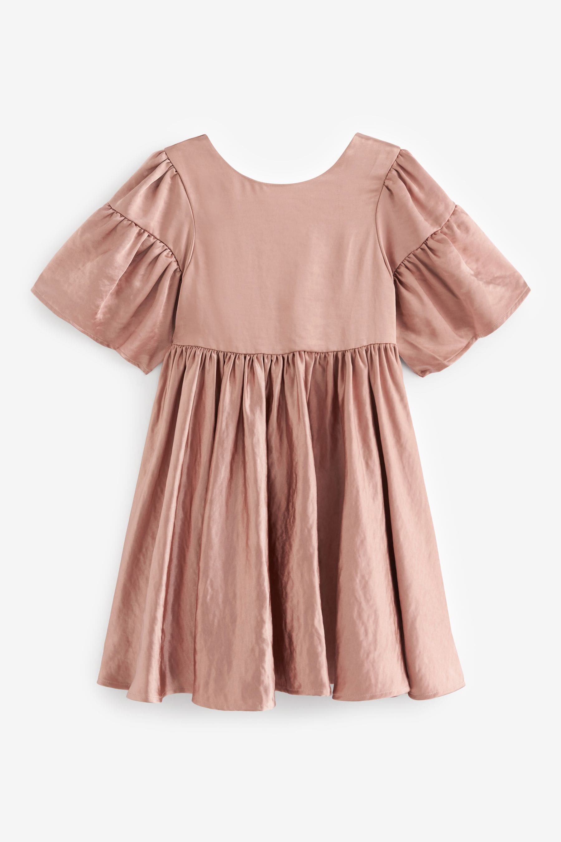 Pale Pink Textured Satin Dress (3-16yrs)