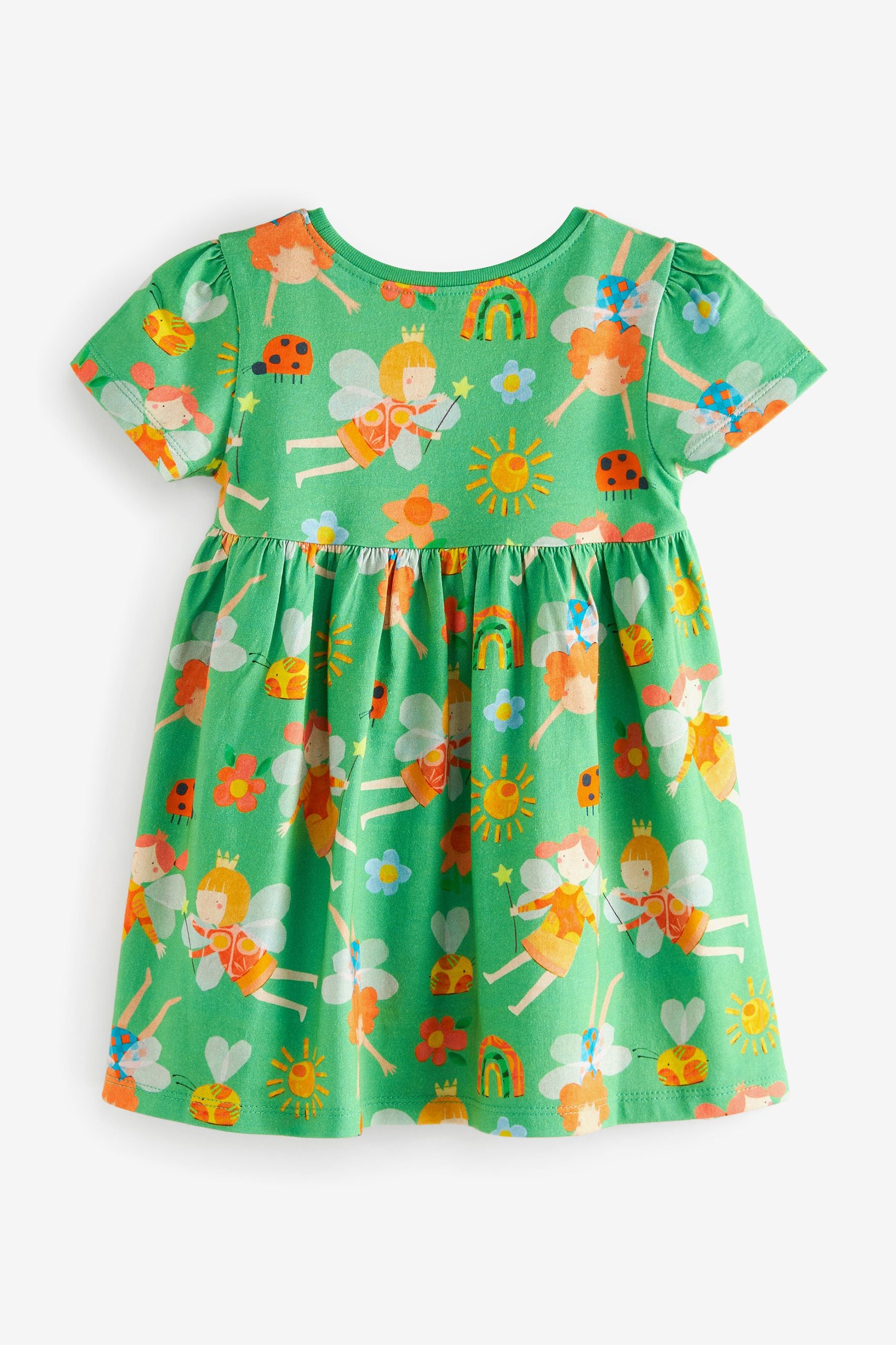 Green Fairy Character Short Sleeve Jersey Dress (3mths-7yrs)