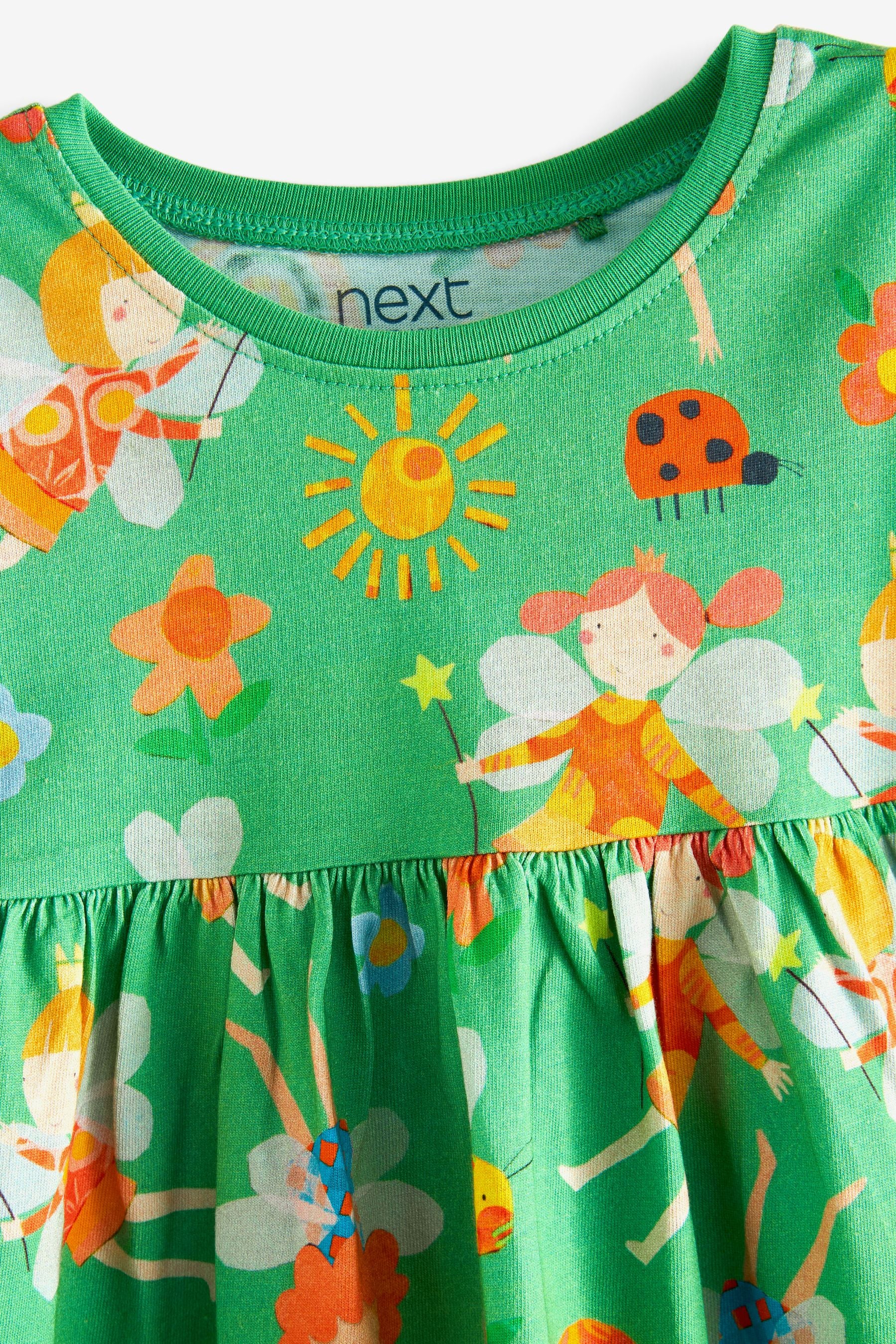 Green Fairy Character Short Sleeve Jersey Dress (3mths-7yrs)