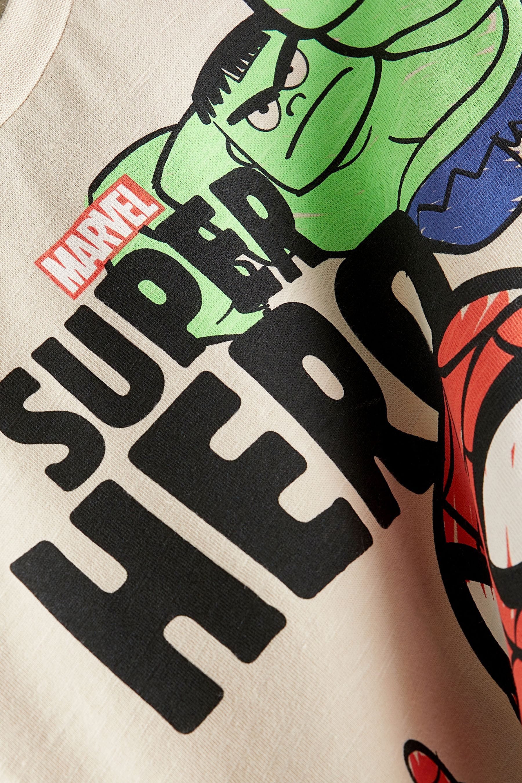 Ecru Marvel Superhero Short Sleeve T-Shirt (9mths-8yrs)