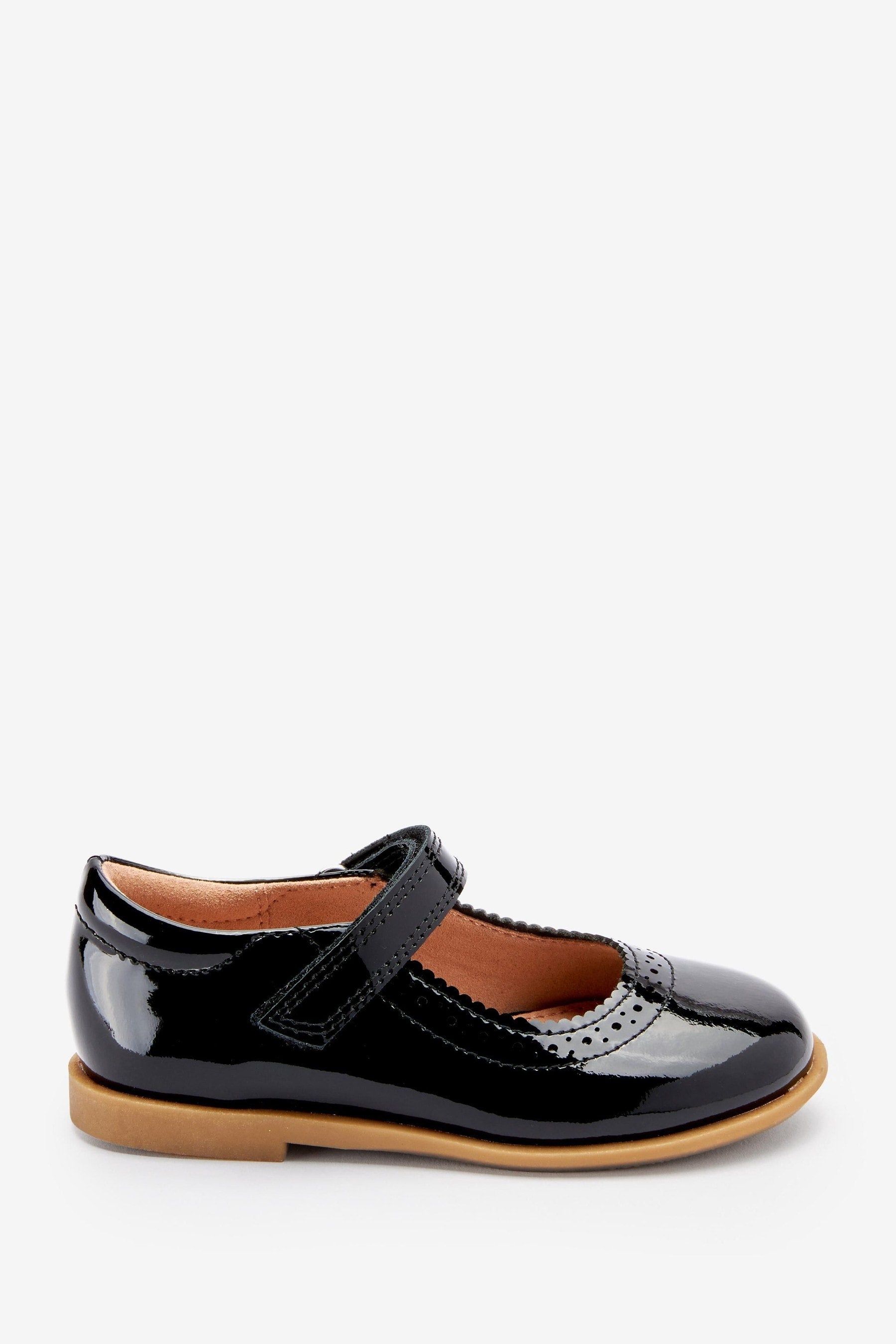 Patent Black Leather Leather Mary Jane Brogues