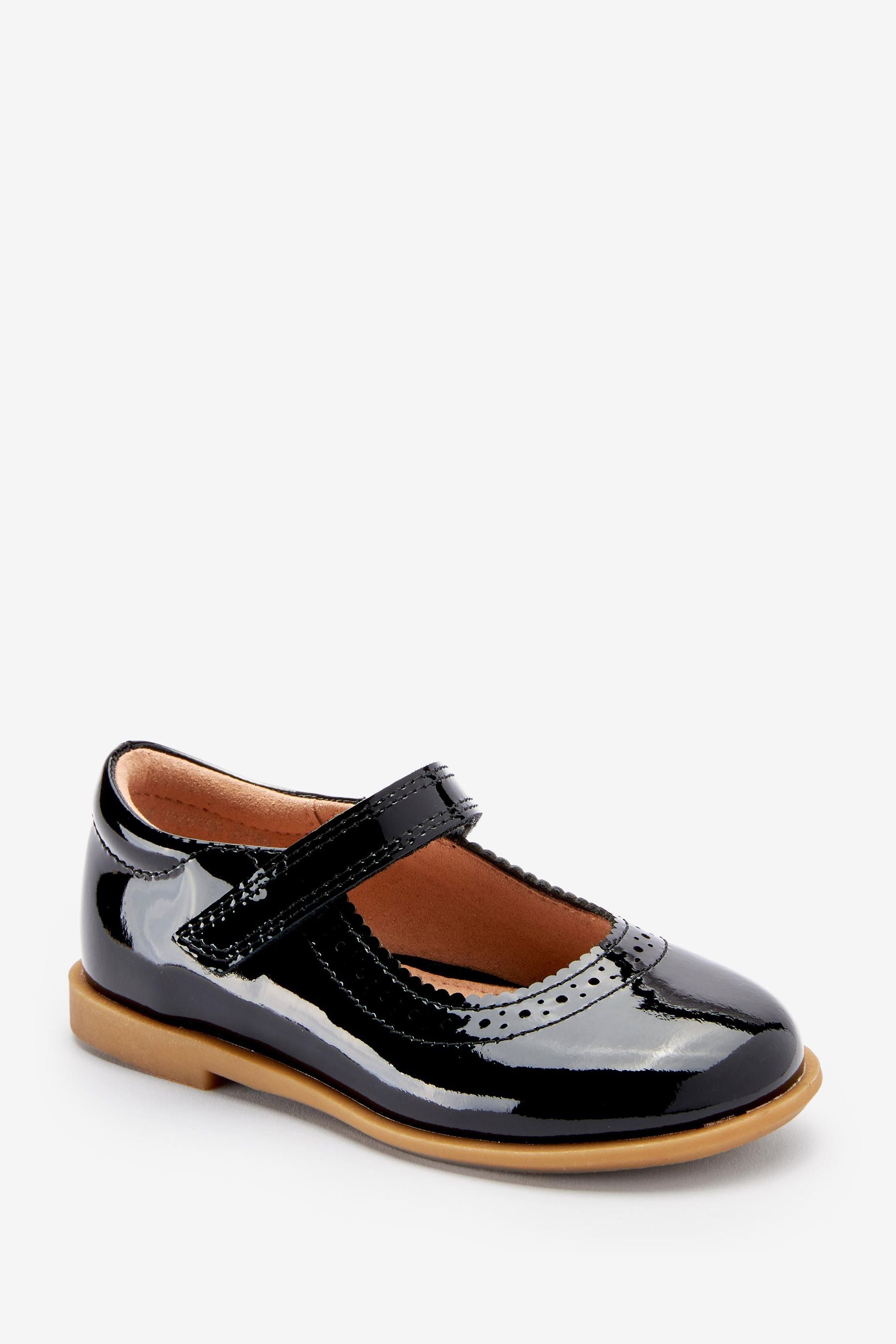 Patent Black Leather Leather Mary Jane Brogues