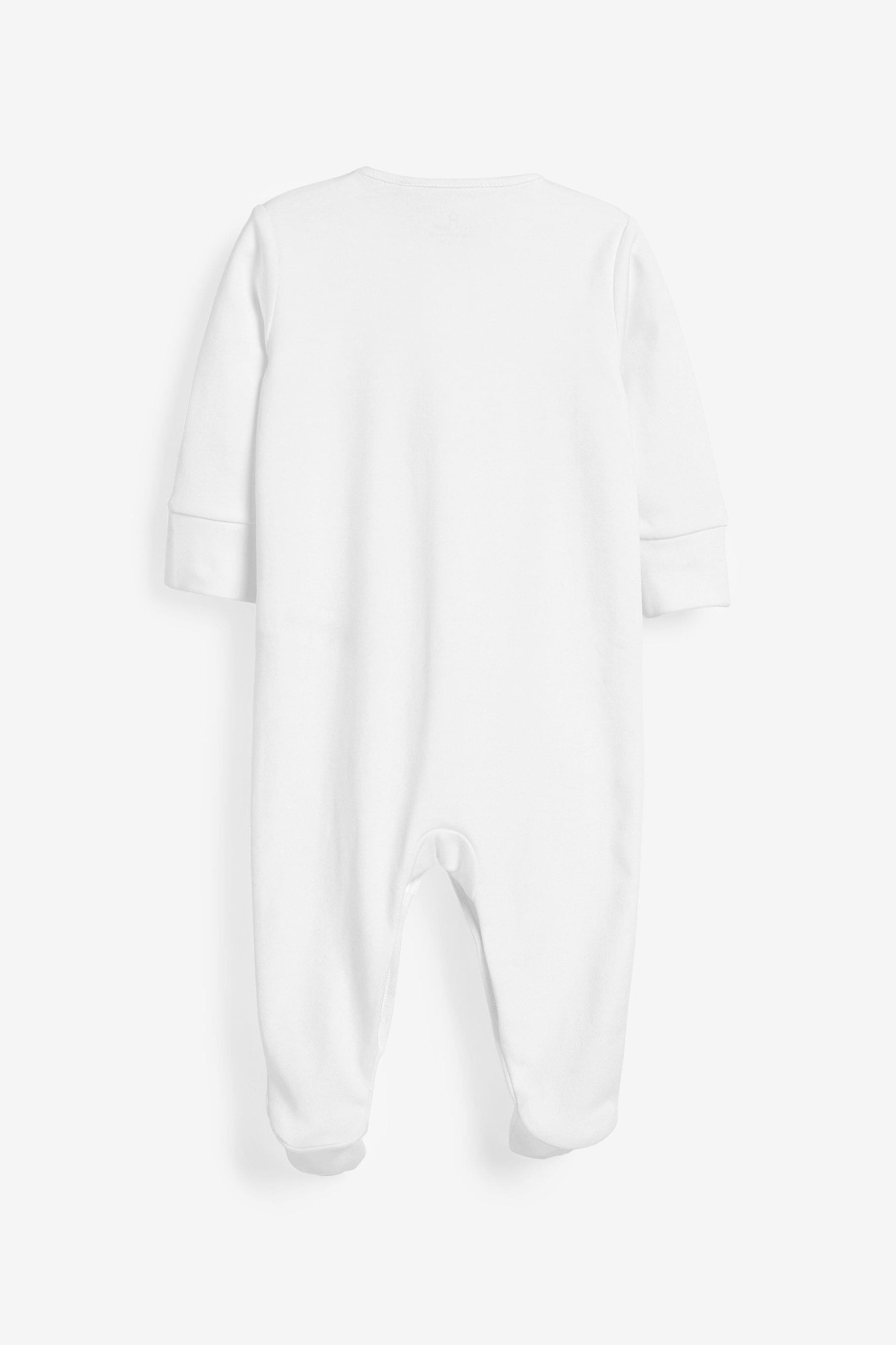 White Cotton Baby Sleepsuits (0-18mths)